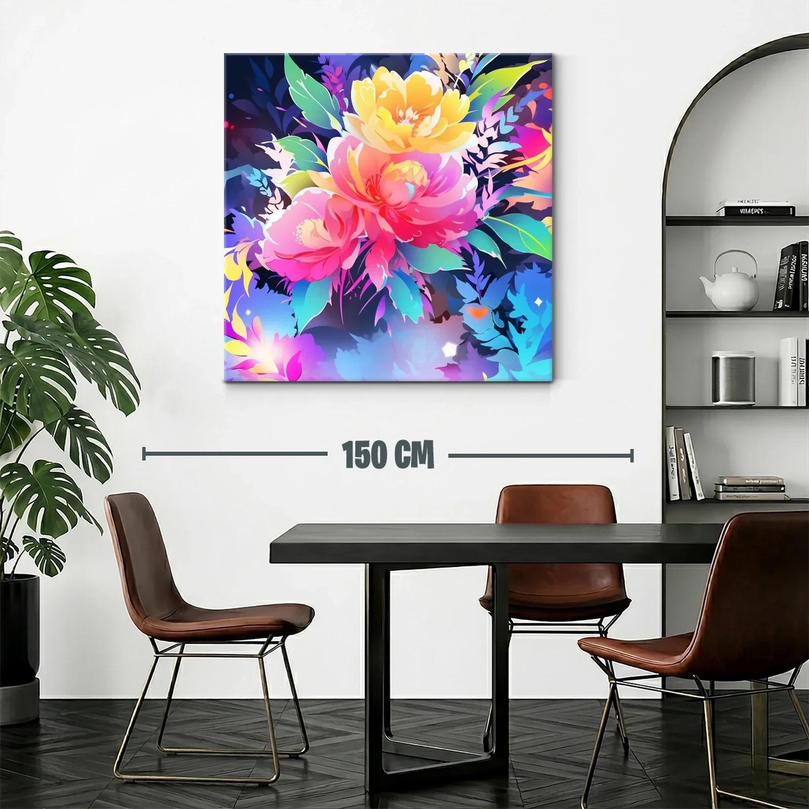 Cuadro vibrante con flores en tonos intensos y contrastantes — miniatura 2