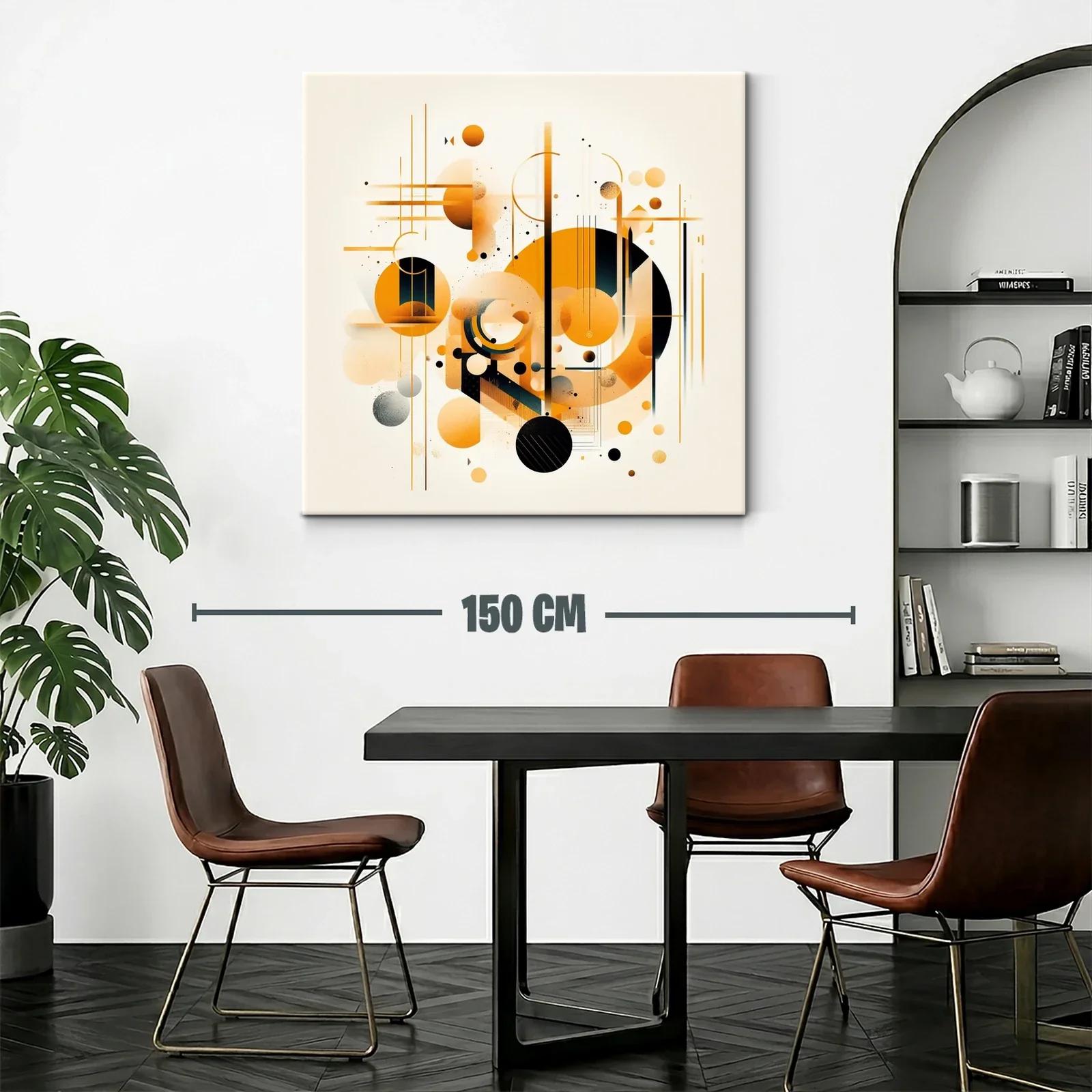 Composición abstracta con círculos y líneas naranjas — miniatura 2