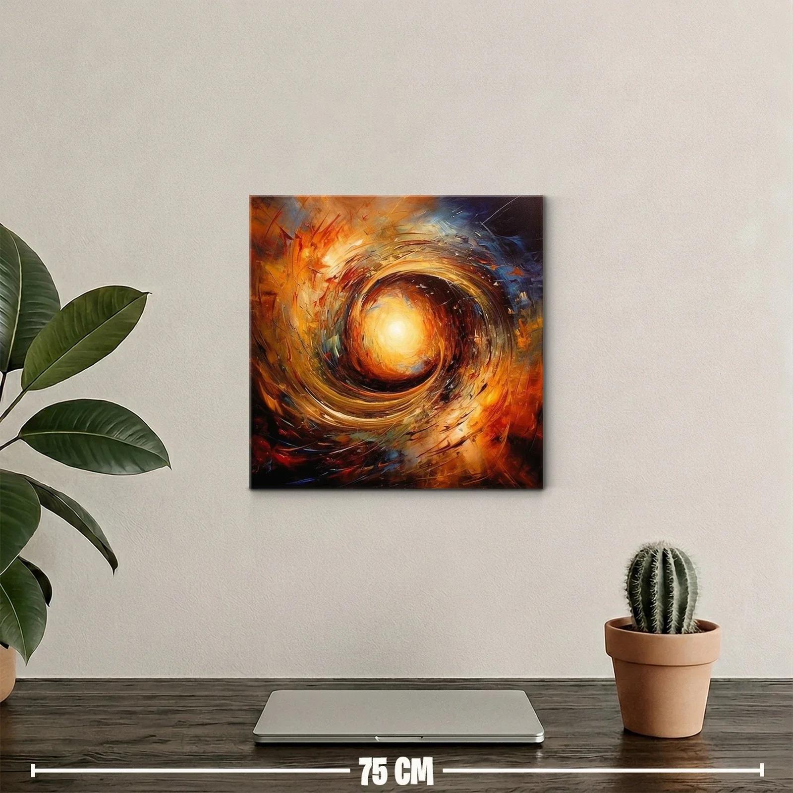 Cuadro Abstracto Espiral de Luz y Energía Cálida — miniatura 2