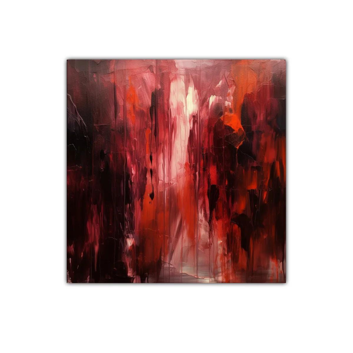 Cuadro abstracto en tonos rojos y burdeos vibrantes — imagen principal