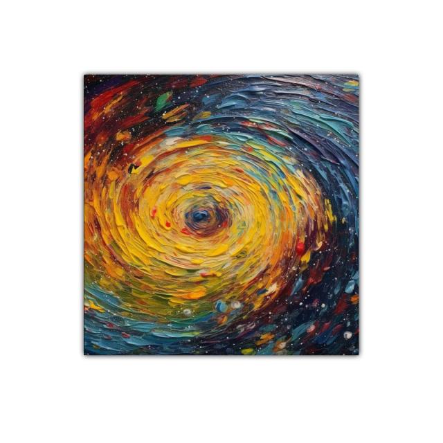 Cuadro Espiral Cósmico con Vibrante Explosión de Colores