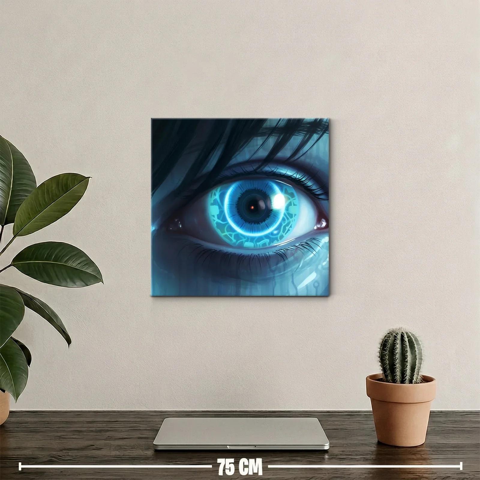 Ojo futurista con iris tecnológico en tonos azules — miniatura 2