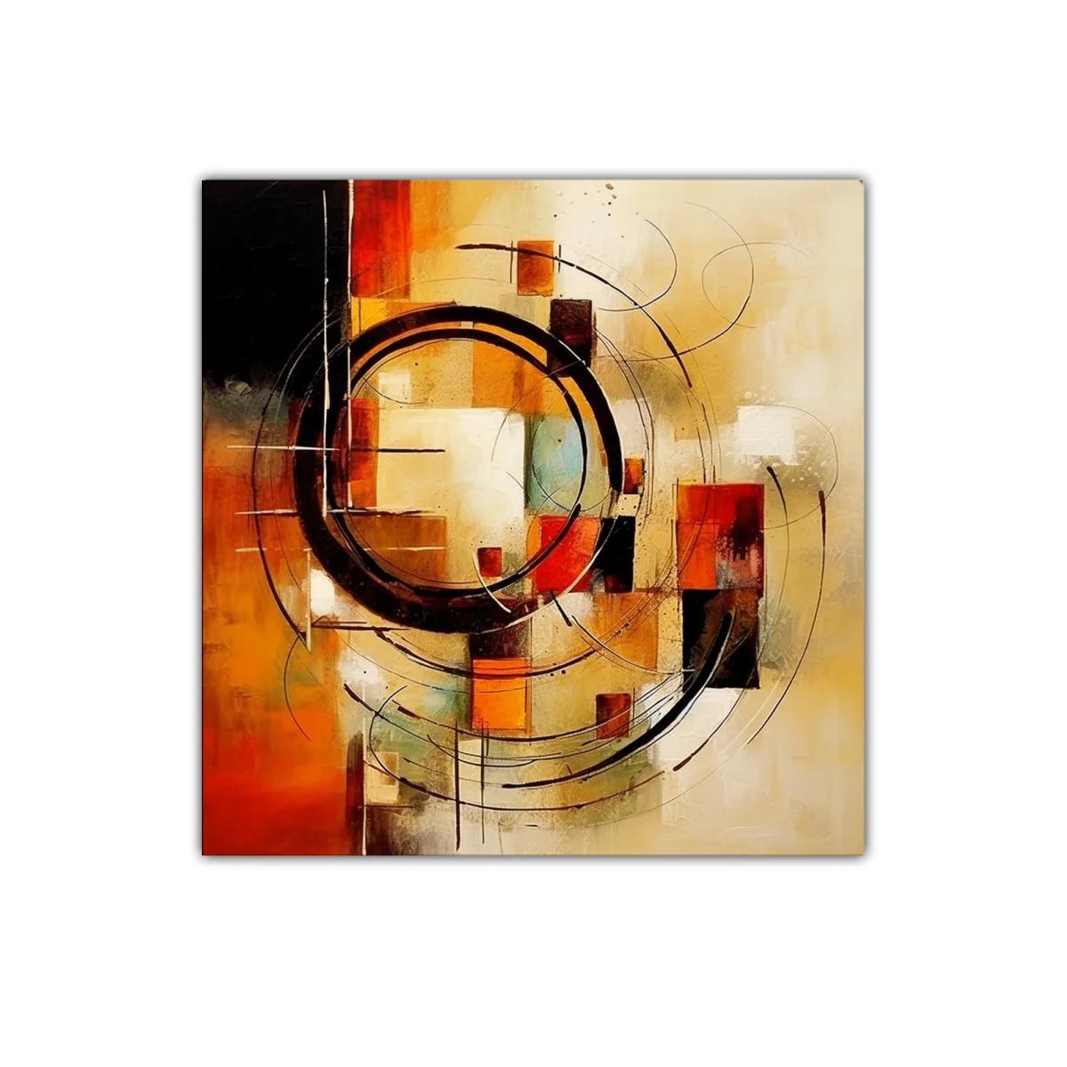 Composición abstracta con líneas circulares y formas geométricas — imagen principal