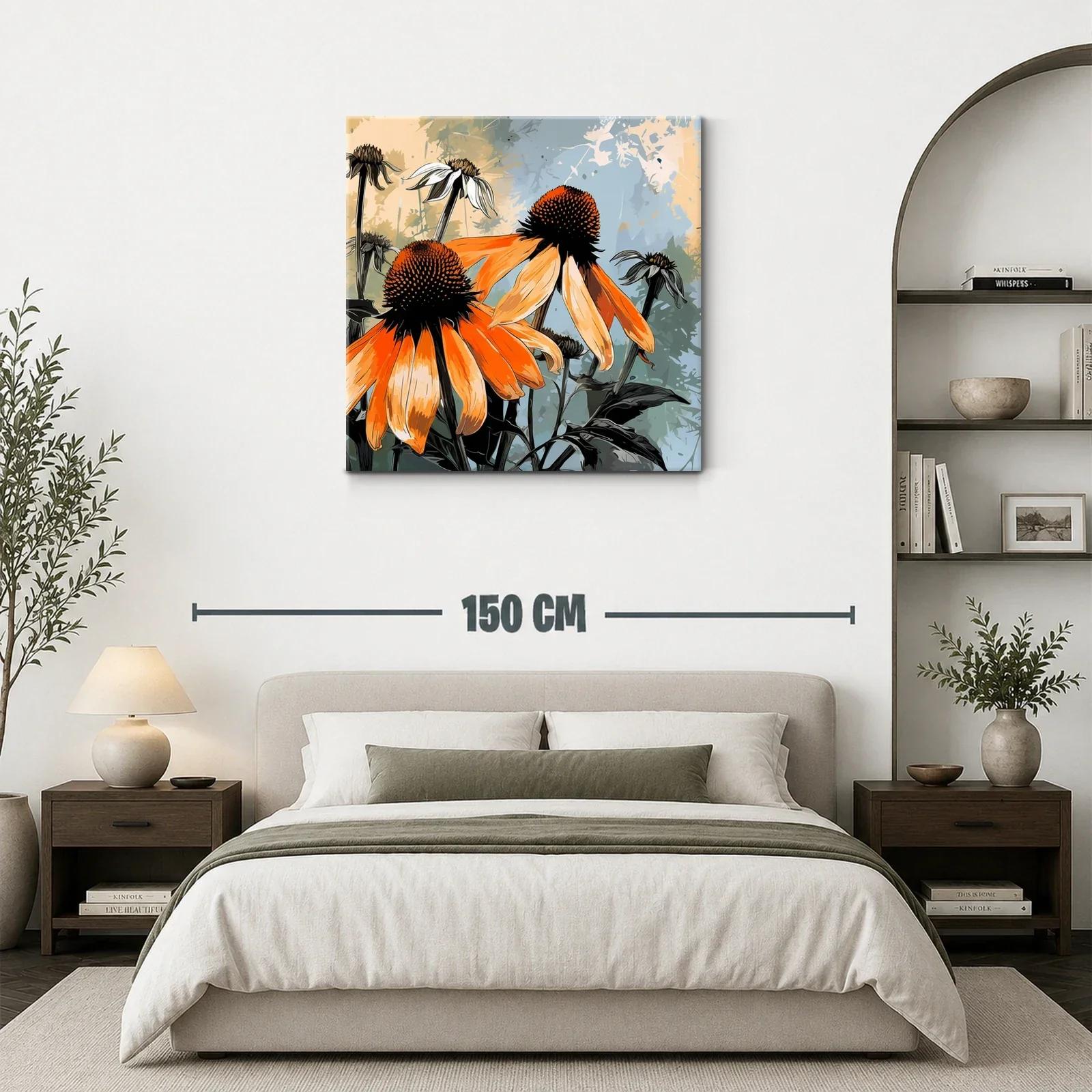 Flores vibrantes con tonos naranja y fondo sereno — miniatura 3