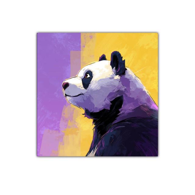 Ilustración moderna de un oso panda en perfil colorido