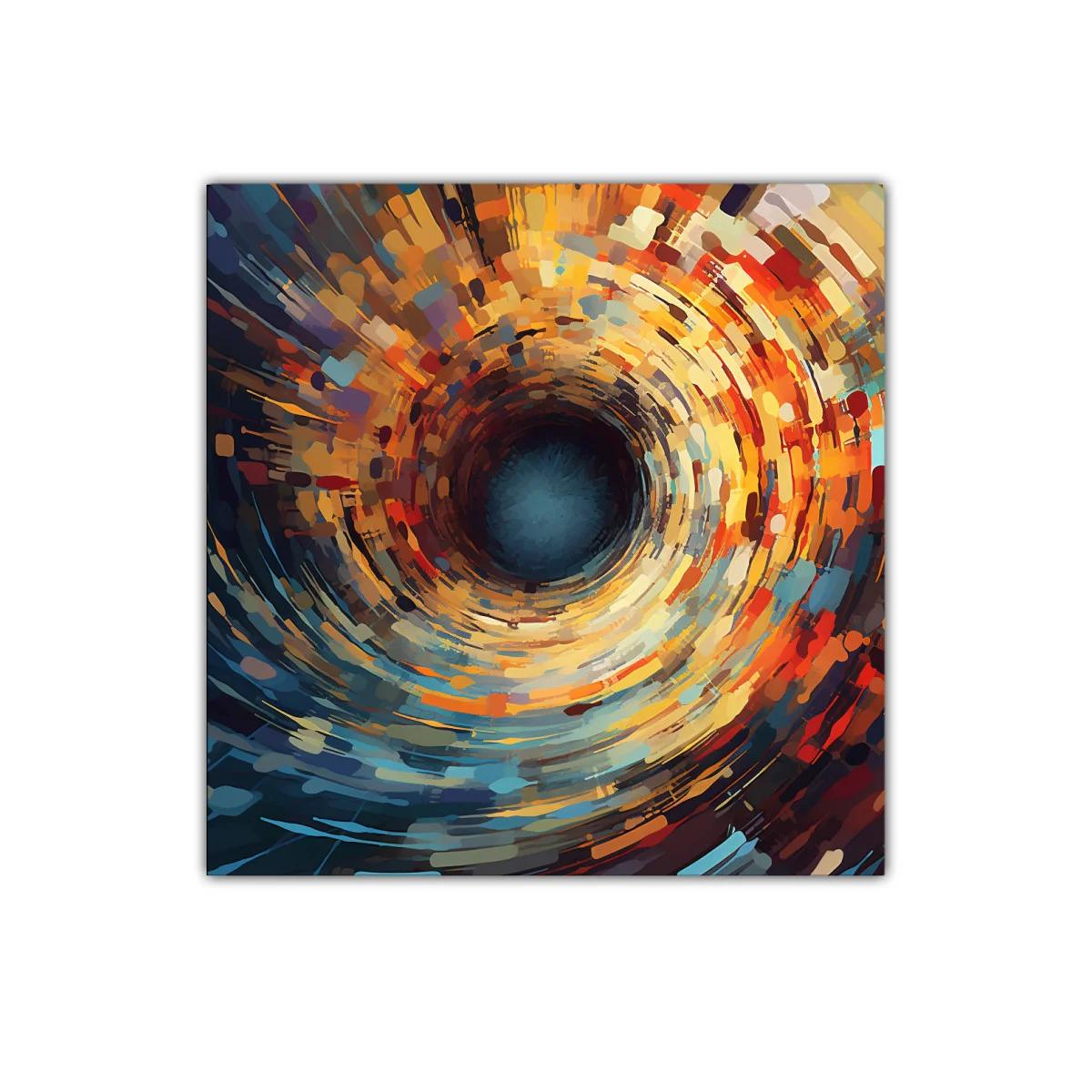 Cuadro abstracto de remolino en tonos cálidos y fríos — imagen principal