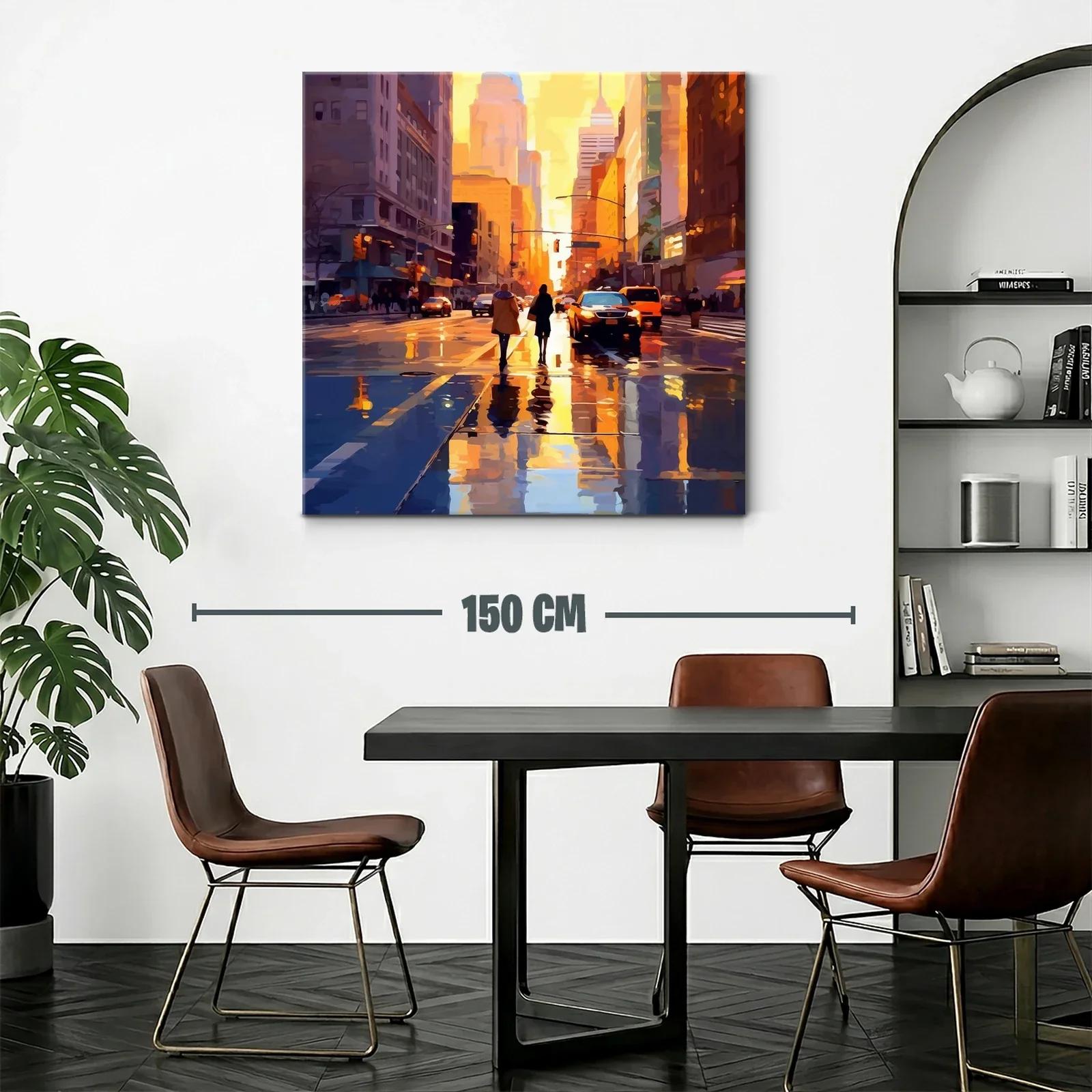 Atardecer urbano con reflejos dorados en la ciudad — miniatura 2