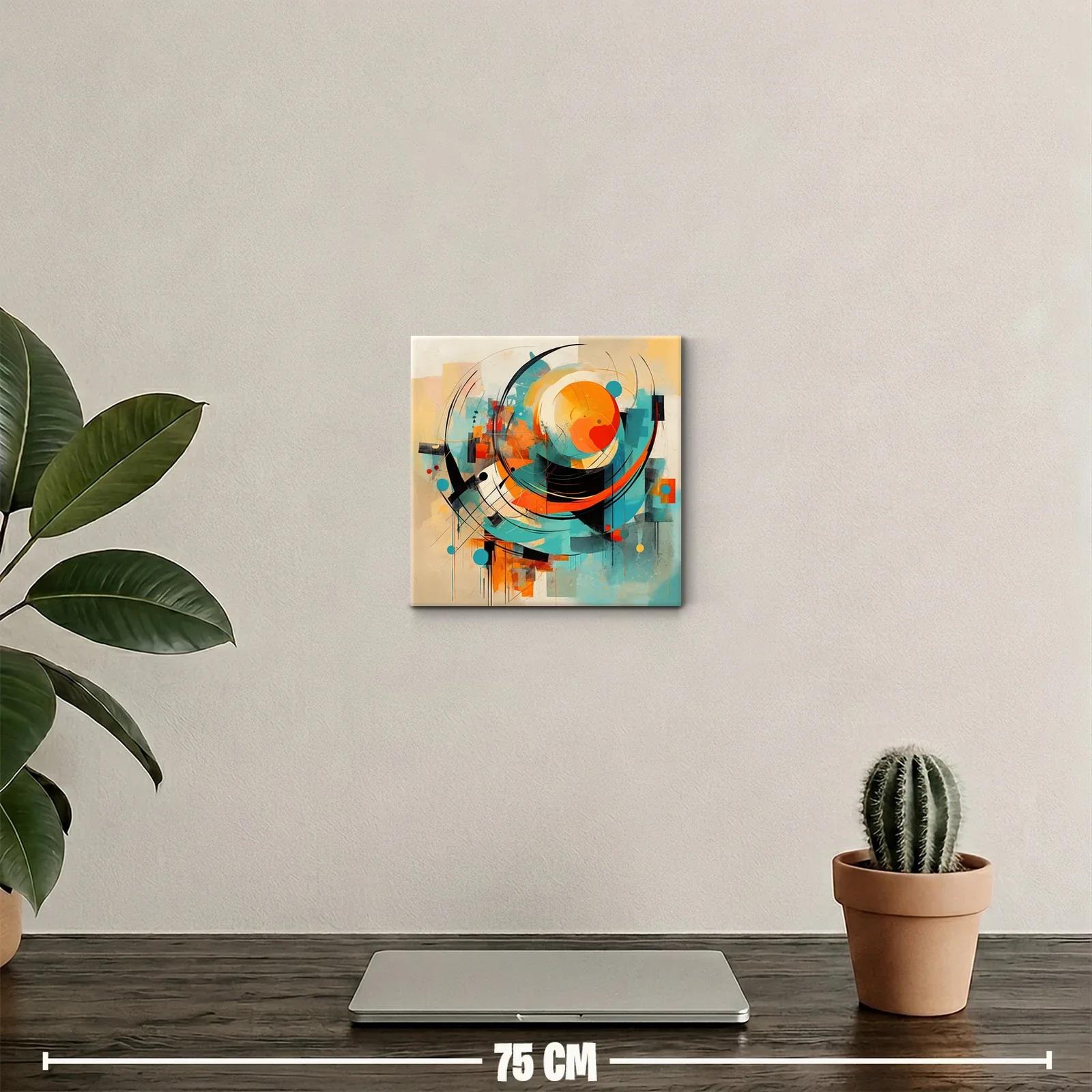 Cuadro decorativo con composición abstracta en tonos vibrantes — miniatura 2