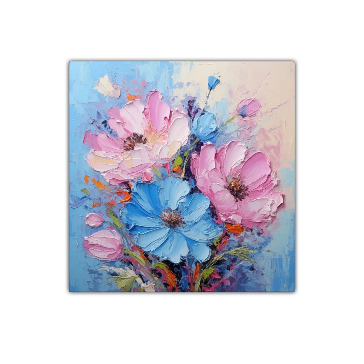 Ramo de flores vibrantes en tonos azules y rosas — imagen principal