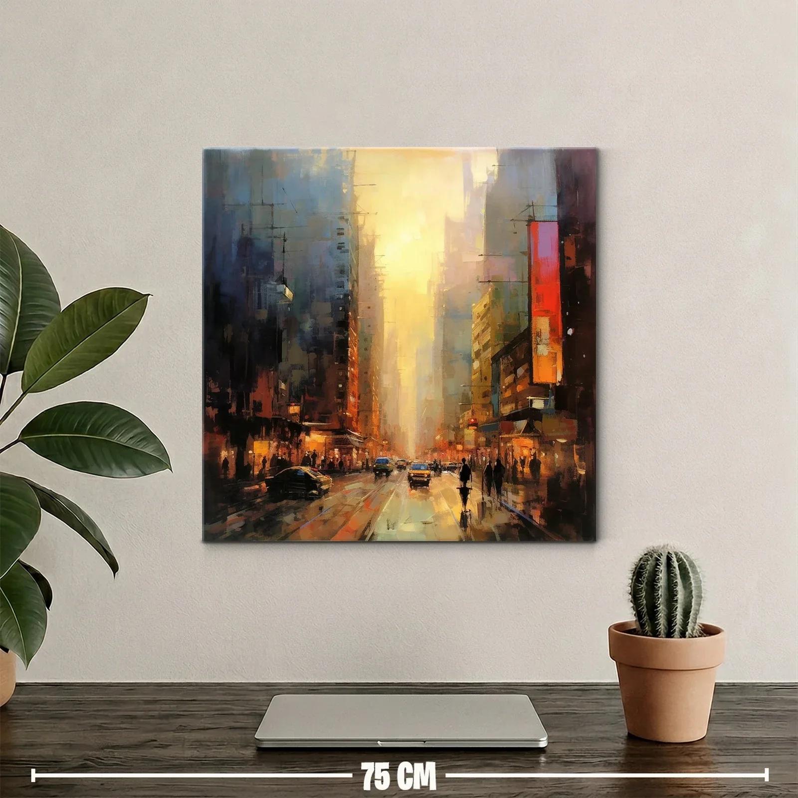 Atardecer urbano con luces cálidas en ciudad vibrante — miniatura 2