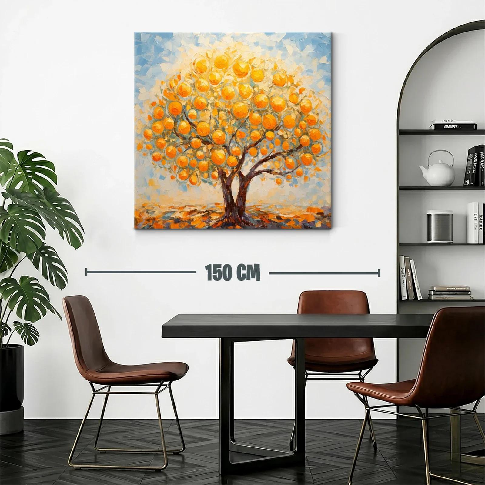 Árbol de naranjas iluminado en tonos cálidos y vibrantes — miniatura 2