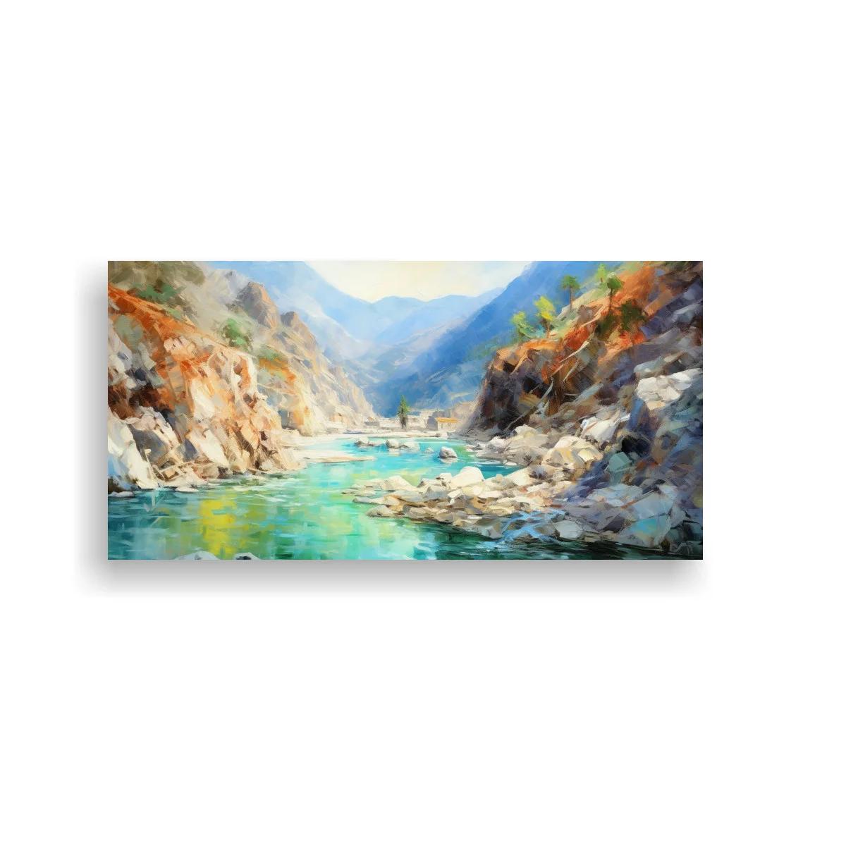 Cuadro río de montaña entre cañones rocosos — imagen principal