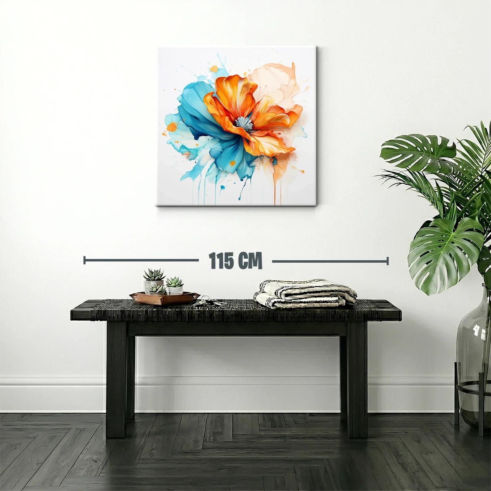 Flor abstracta vibrante con tonos cálidos y fríos en armonía — miniatura 2