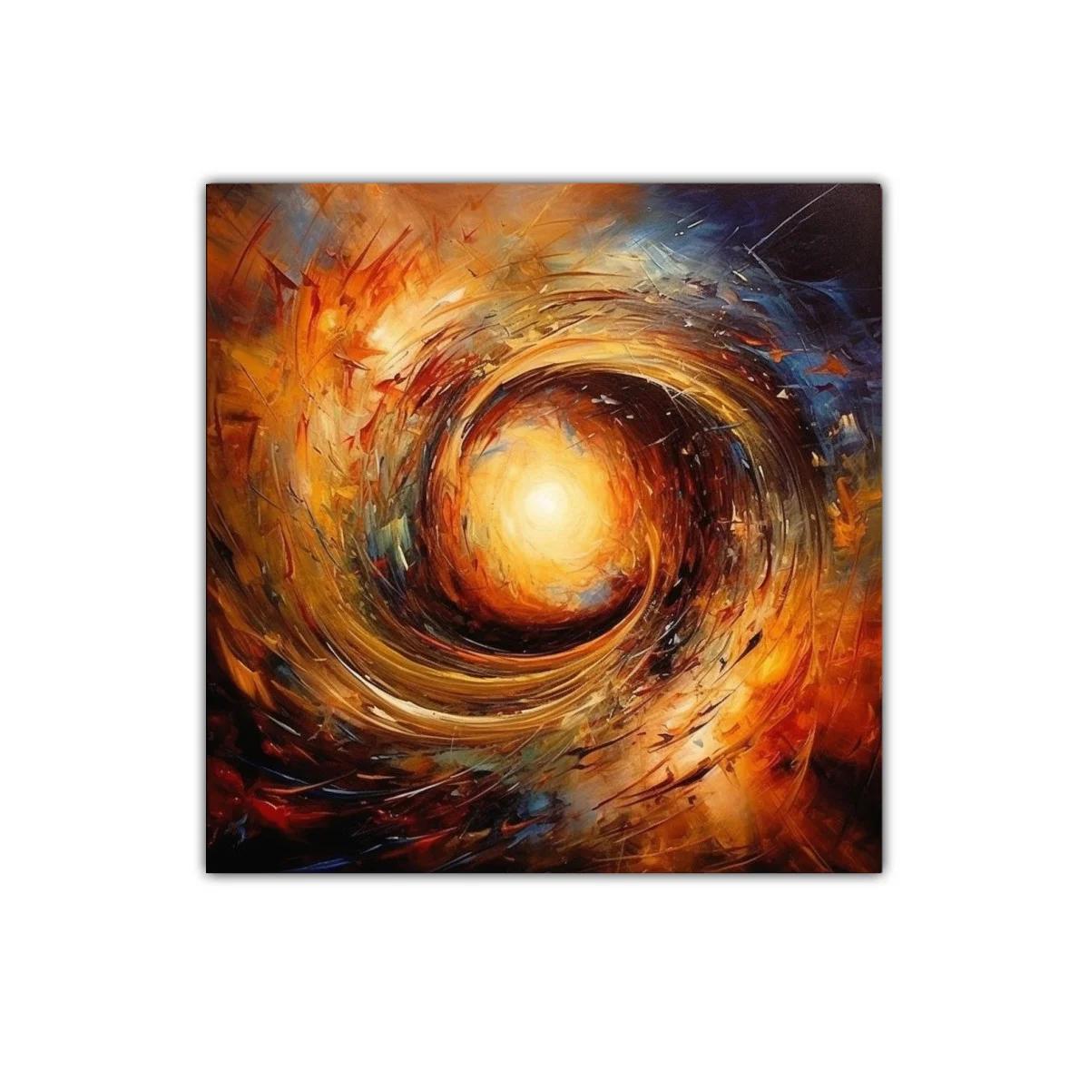 Cuadro Abstracto Espiral de Luz y Energía Cálida