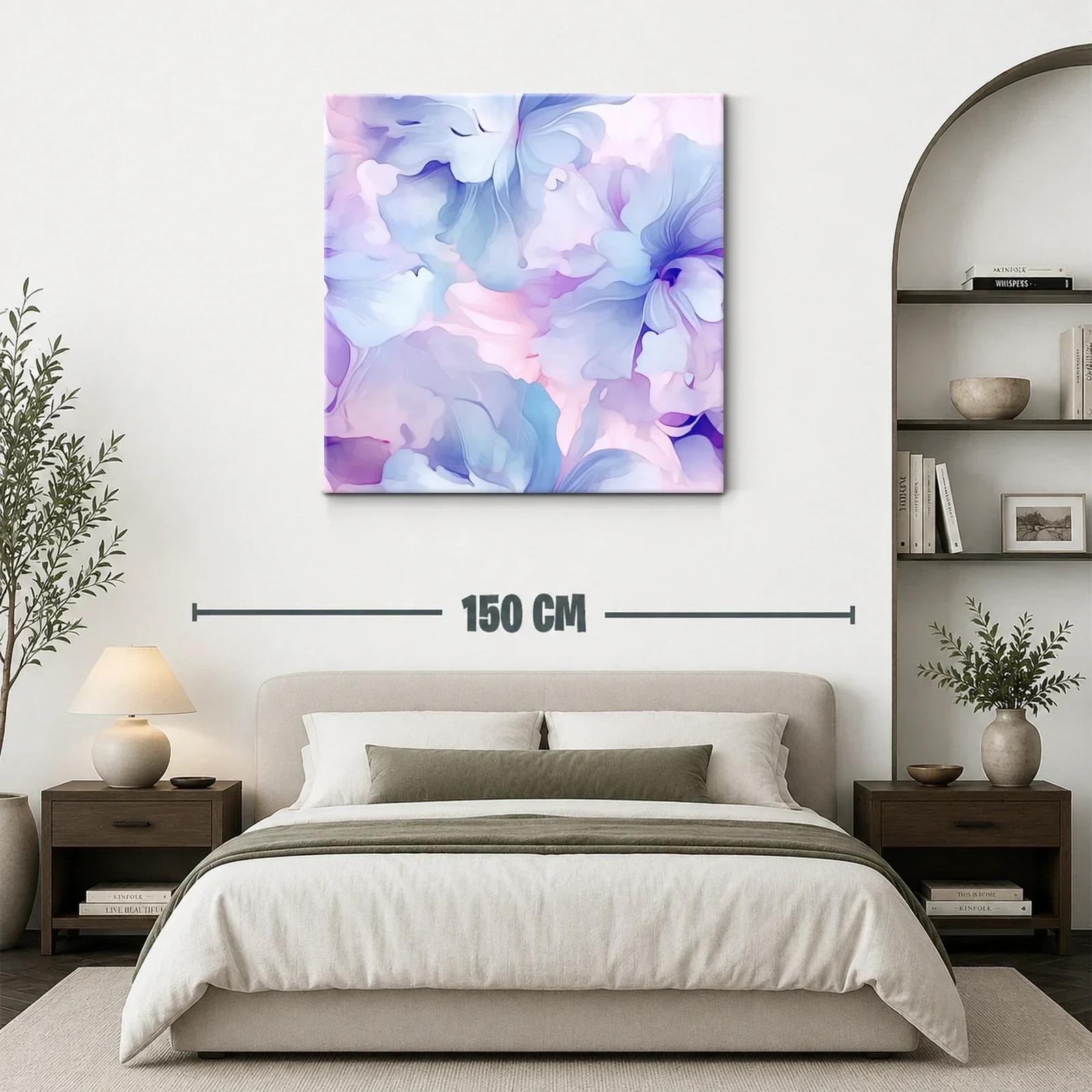 Cuadro floral abstracto en tonos pastel suaves — miniatura 3