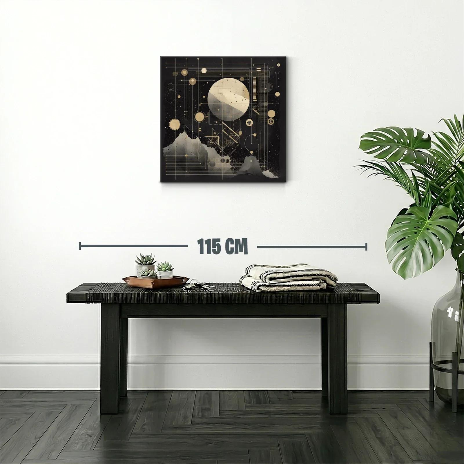 Composición abstracta con formas geométricas y luna estilizada — miniatura 2