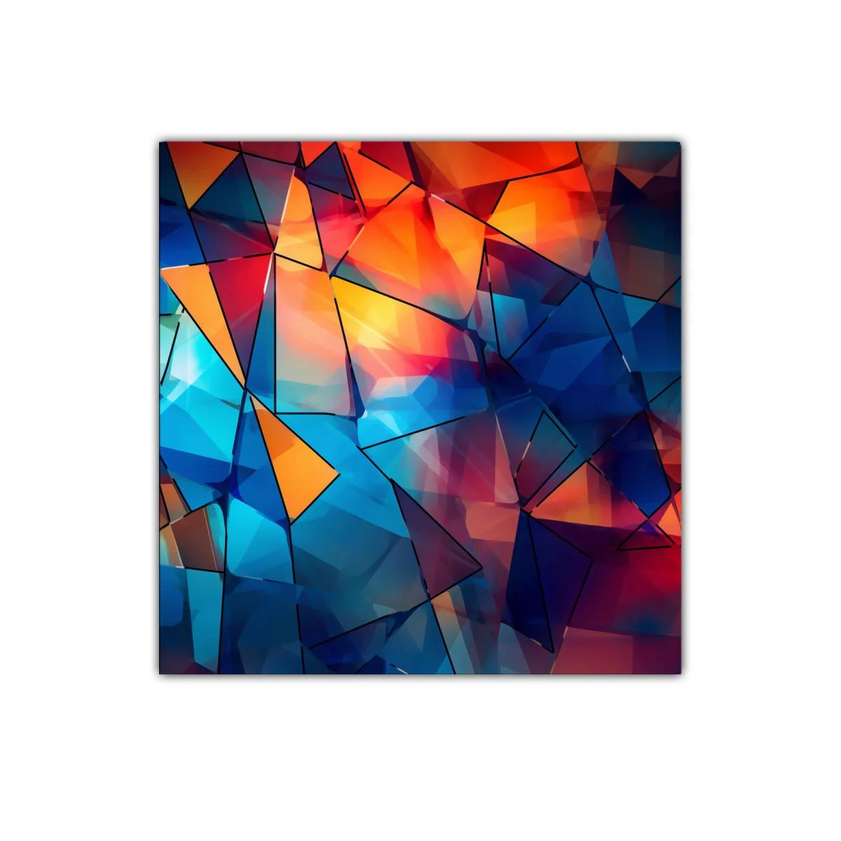 Cuadro abstracto en tonos vibrantes con formas geométricas — imagen principal