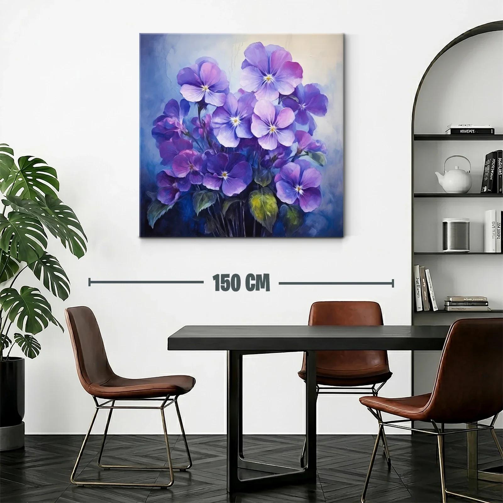 Cuadro con delicadas flores en tonos violeta y azul — miniatura 2