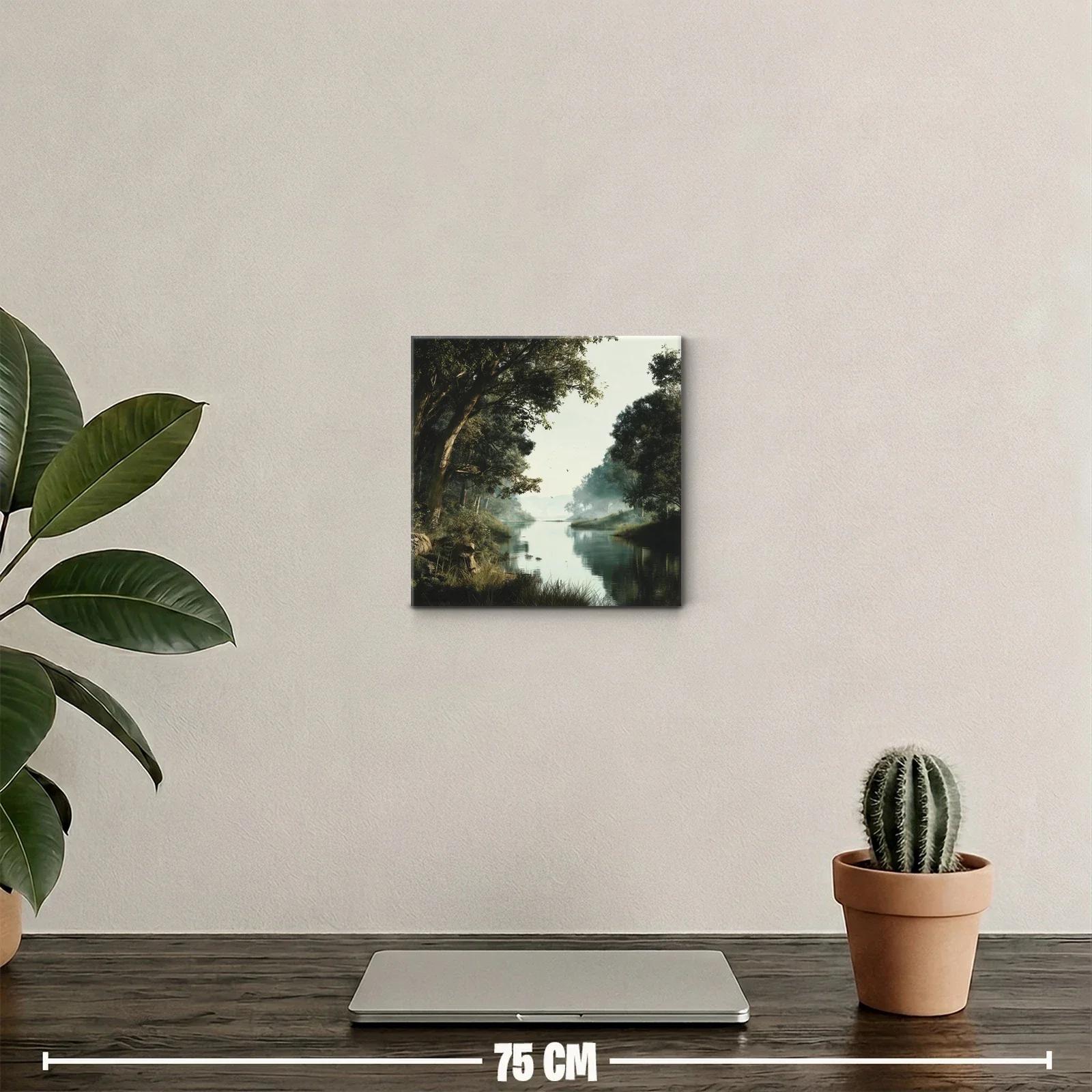 Paisaje sereno con río y árboles frondosos — miniatura 2