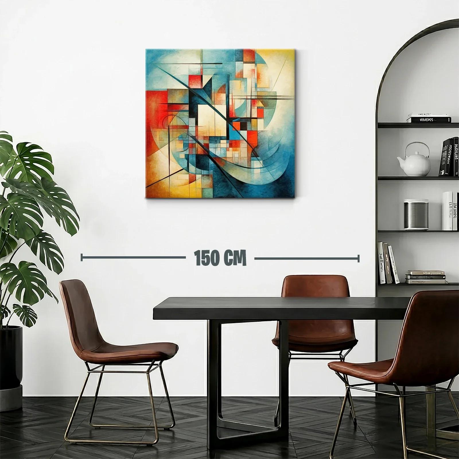 Composición geométrica abstracta con tonos vibrantes y suaves — miniatura 2