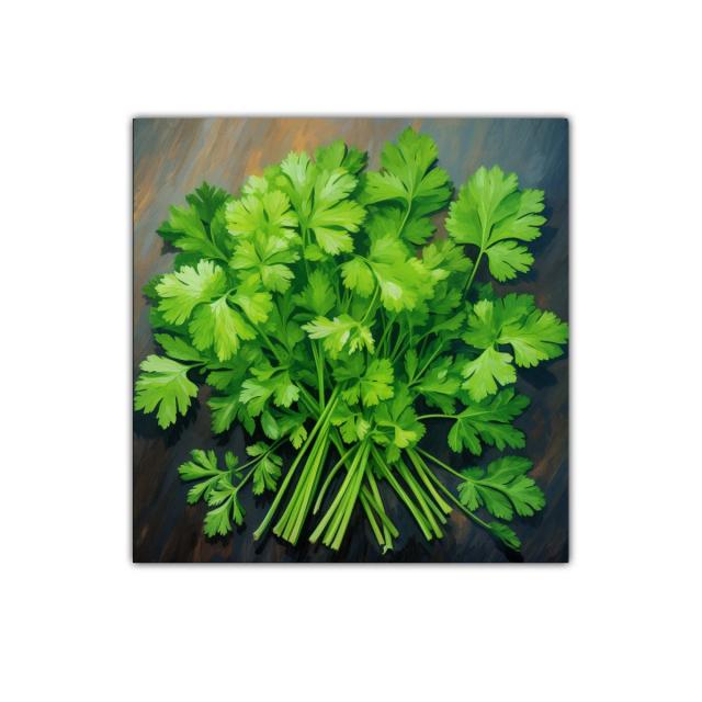 Cuadro decorativo con ramo de hojas verdes brillantes