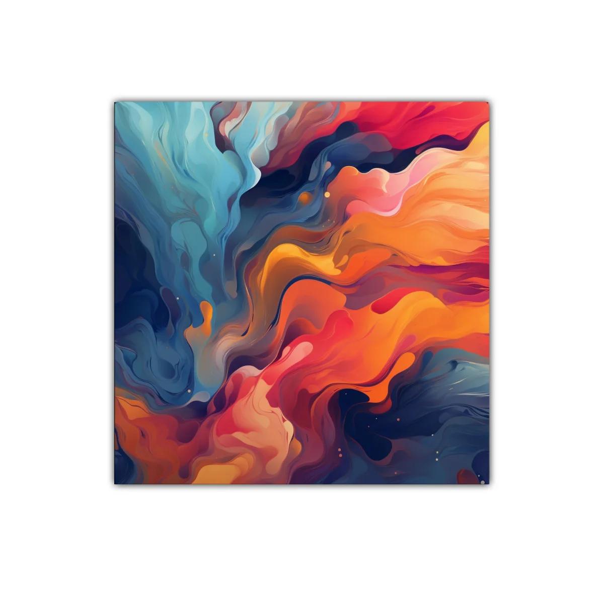 Cuadro abstracto con formas fluidas y colores vibrantes — imagen principal