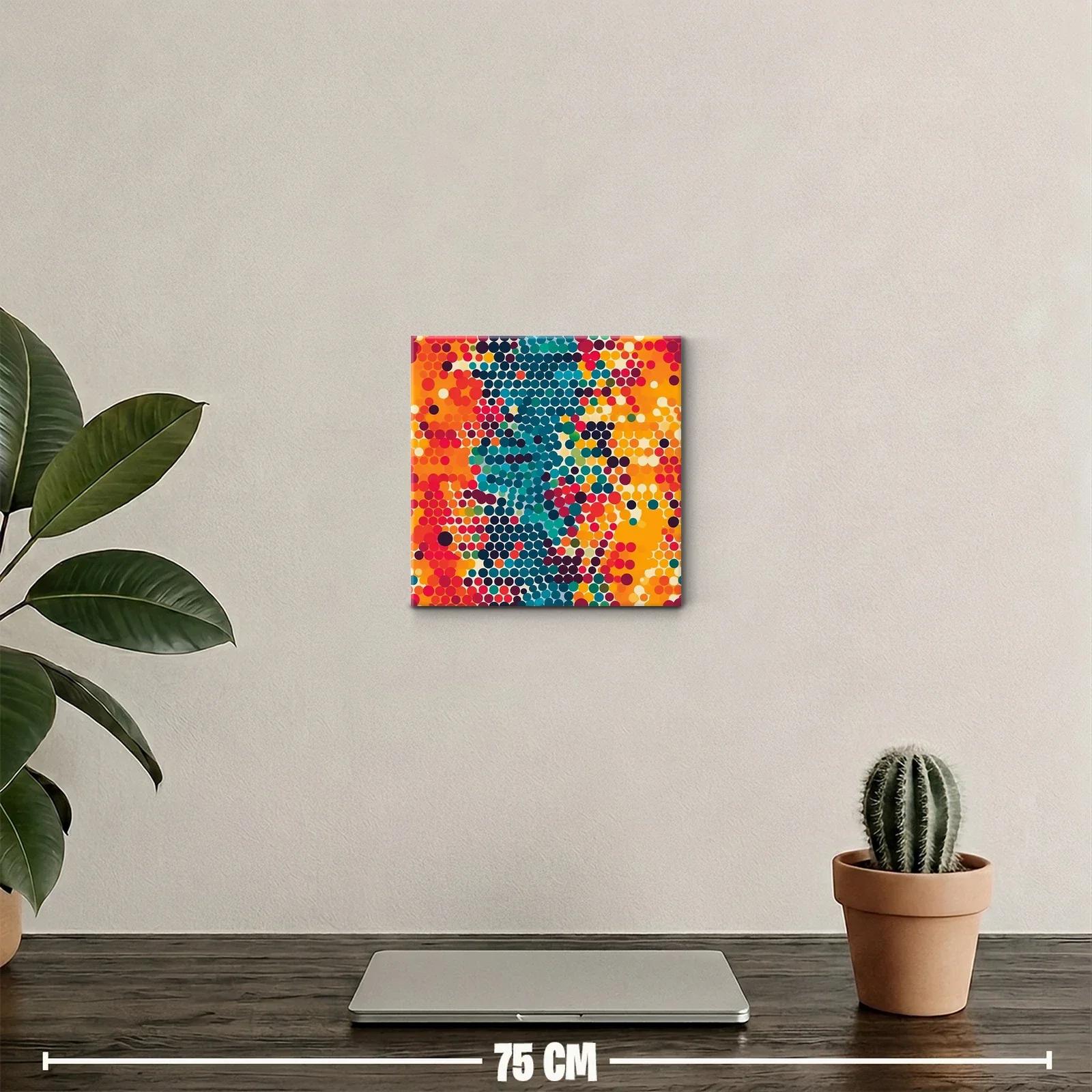 Arte abstracto vibrante con puntos en tonos cálidos y fríos — miniatura 2