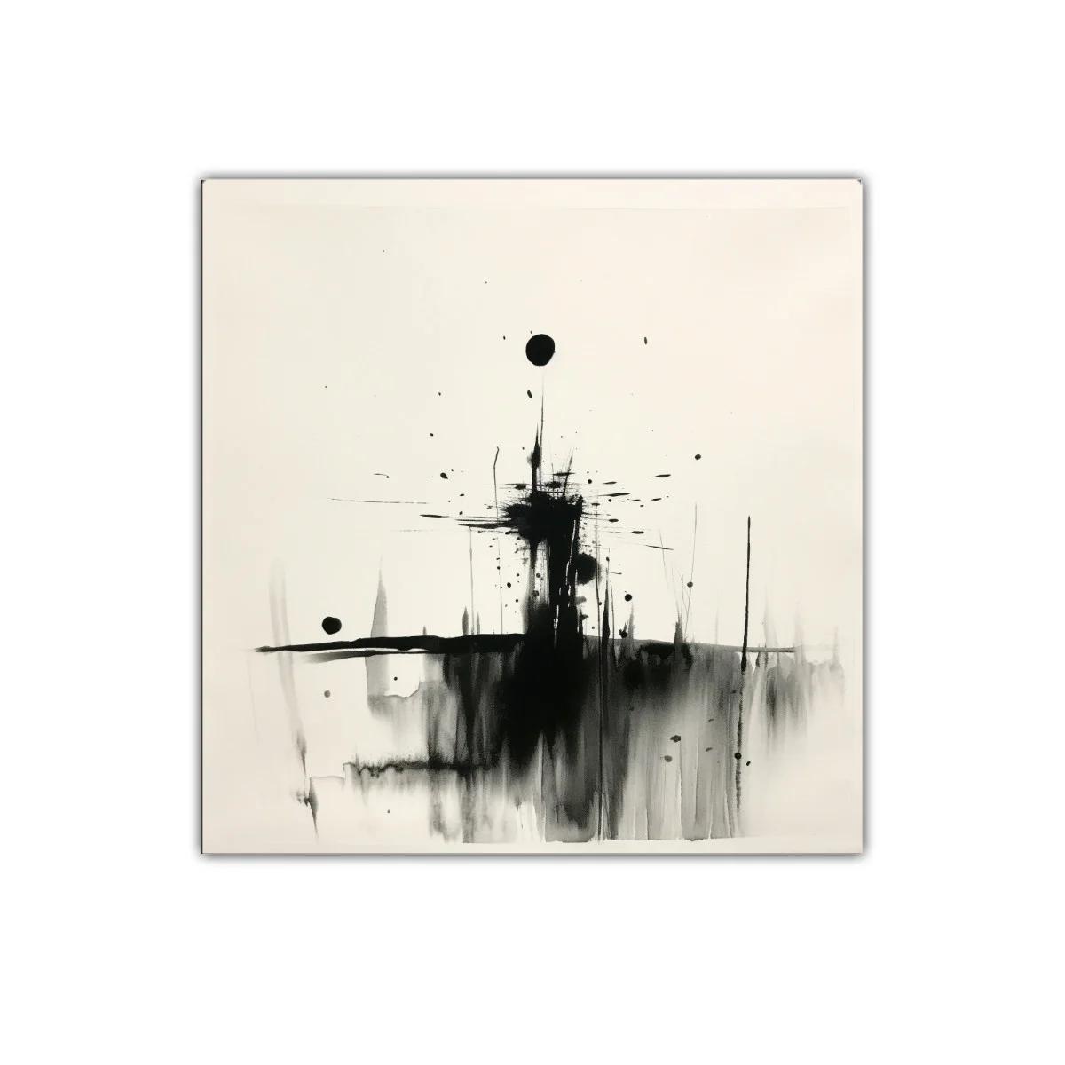 Composición abstracta en blanco y negro contemporánea