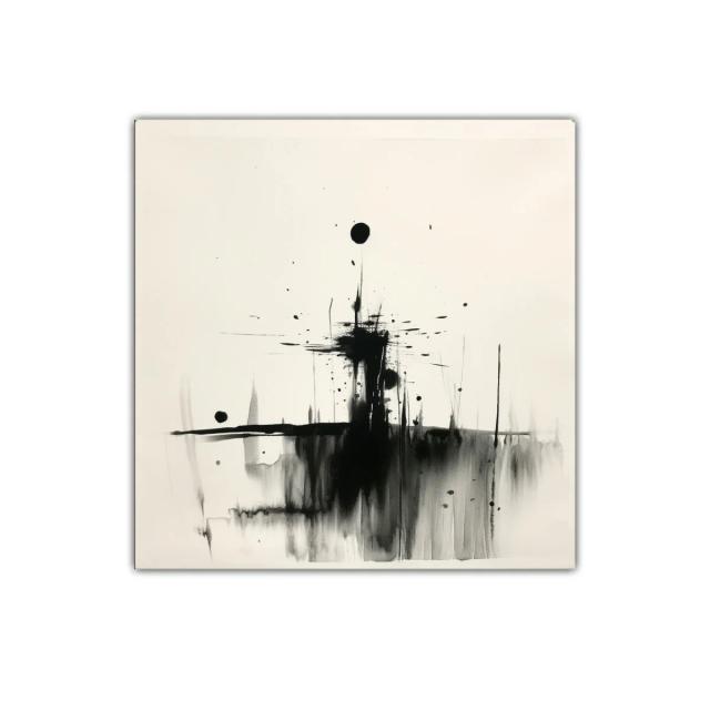 Composición abstracta en blanco y negro contemporánea