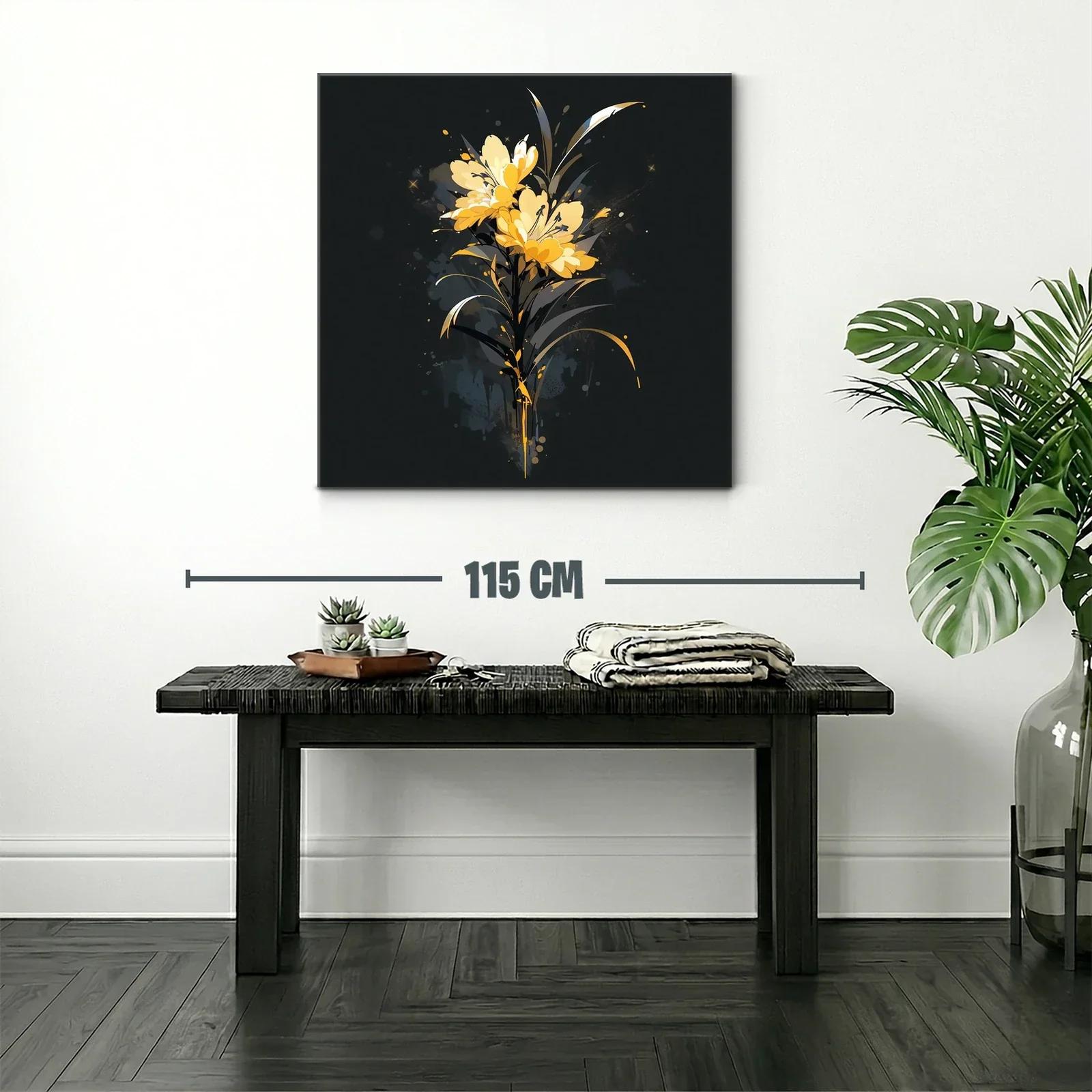 Elegante ramo de flores amarillas sobre fondo oscuro — miniatura 2