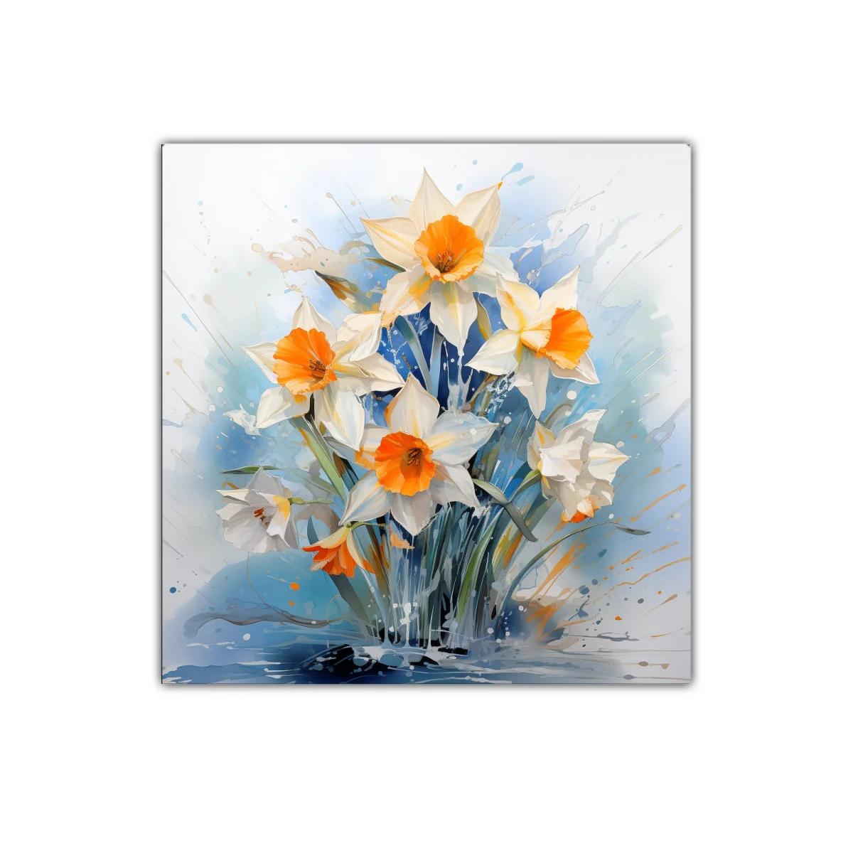 Ramo vibrante de narcisos en tonos blancos y naranjas — imagen principal