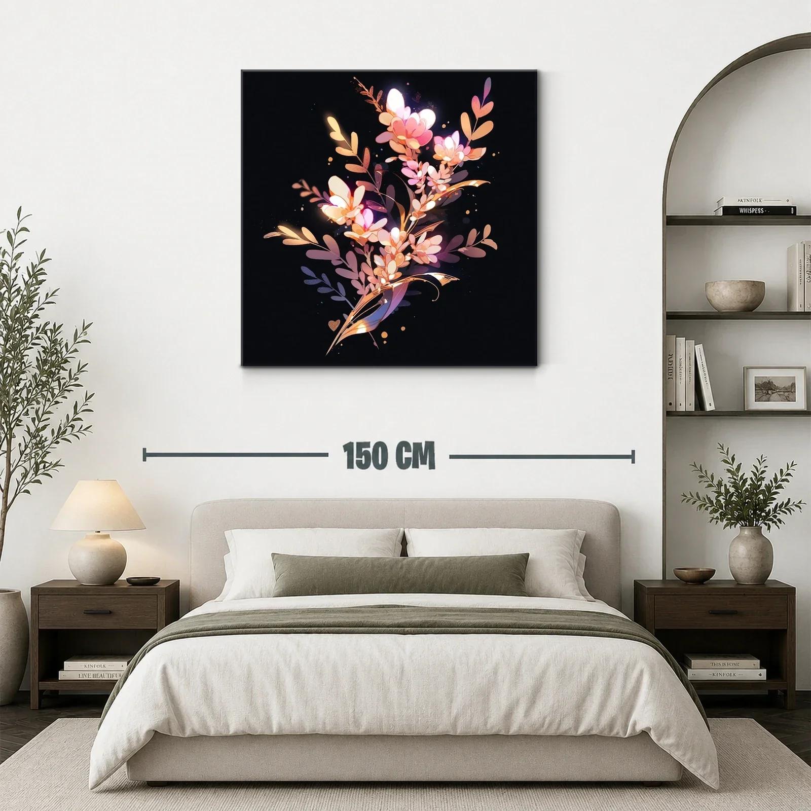 Flores iluminadas sobre fondo oscuro para elegancia sutil — miniatura 3