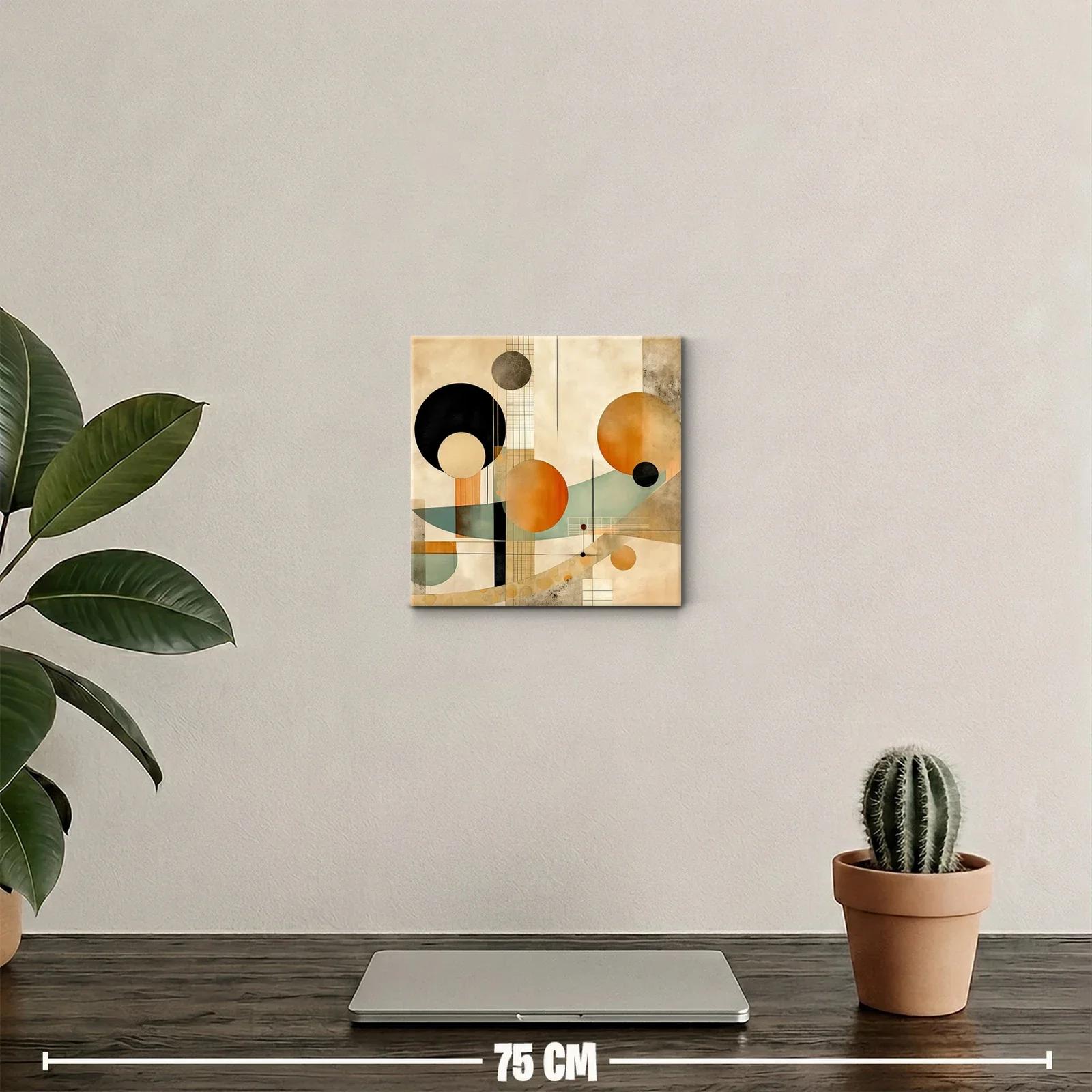 Arte abstracto con formas circulares en tonos cálidos y neutros — miniatura 2