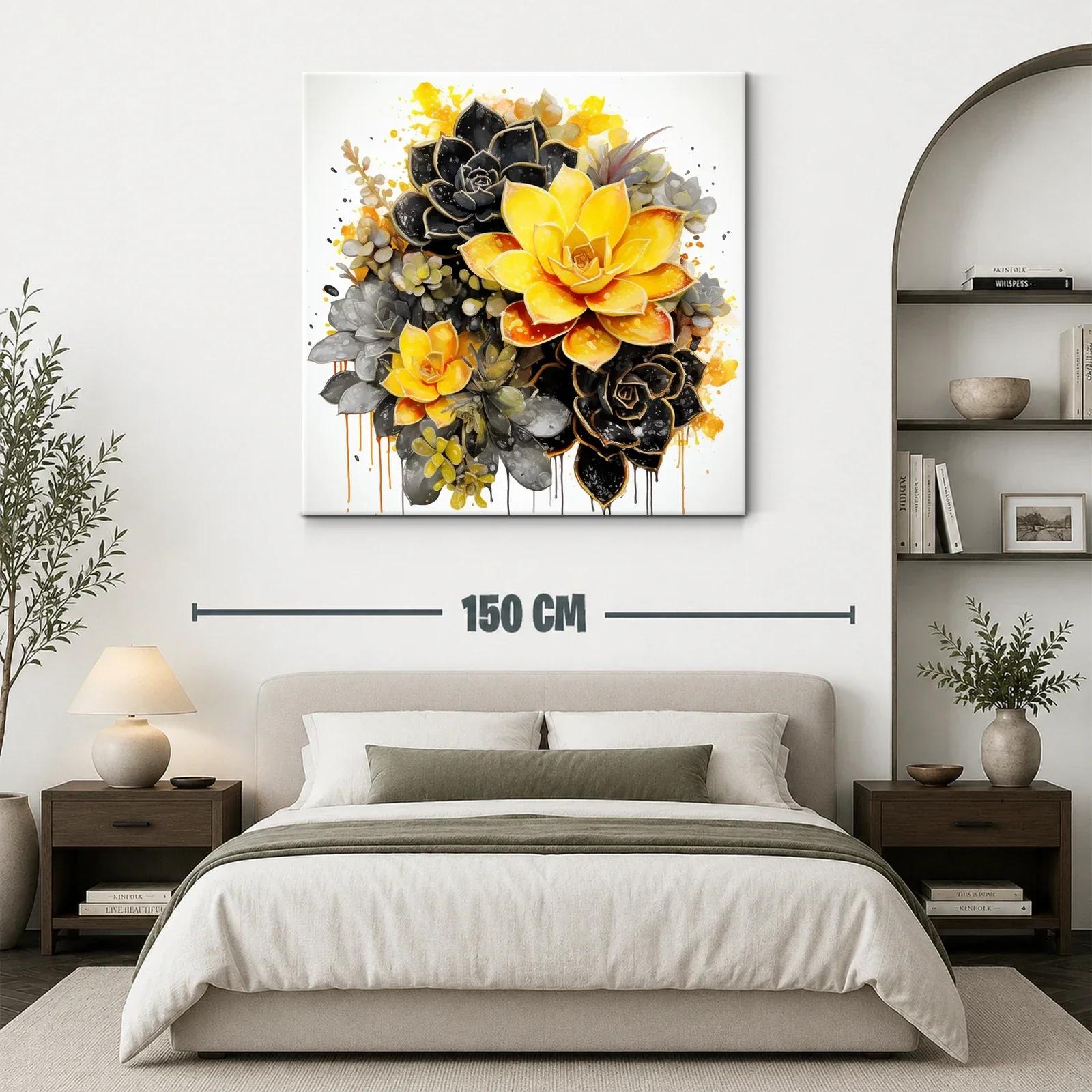 Elegancia natural en suculentas amarillas y negras vibrantes — miniatura 3
