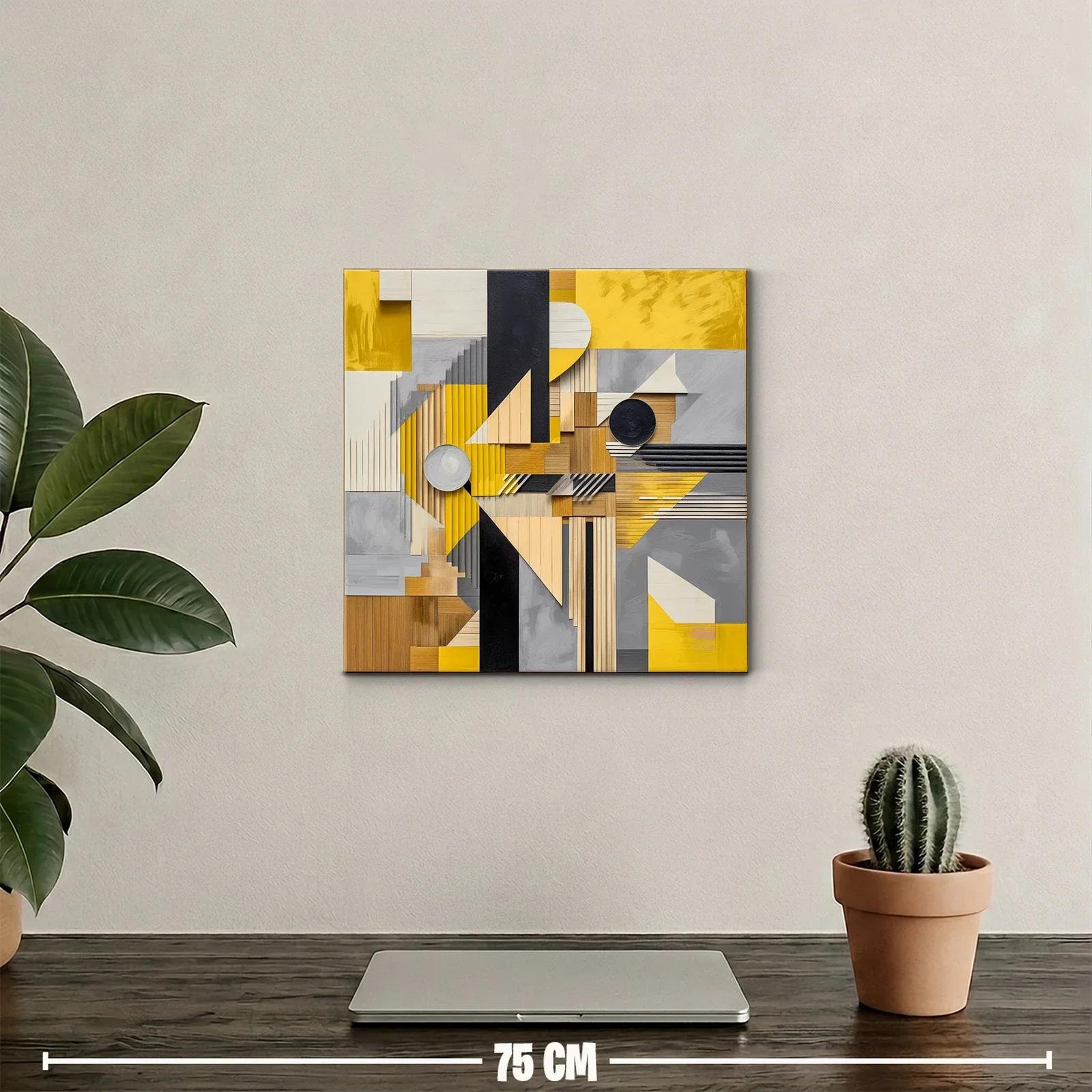 Composición geométrica con tonos amarillos y neutros vibrantes — miniatura 2