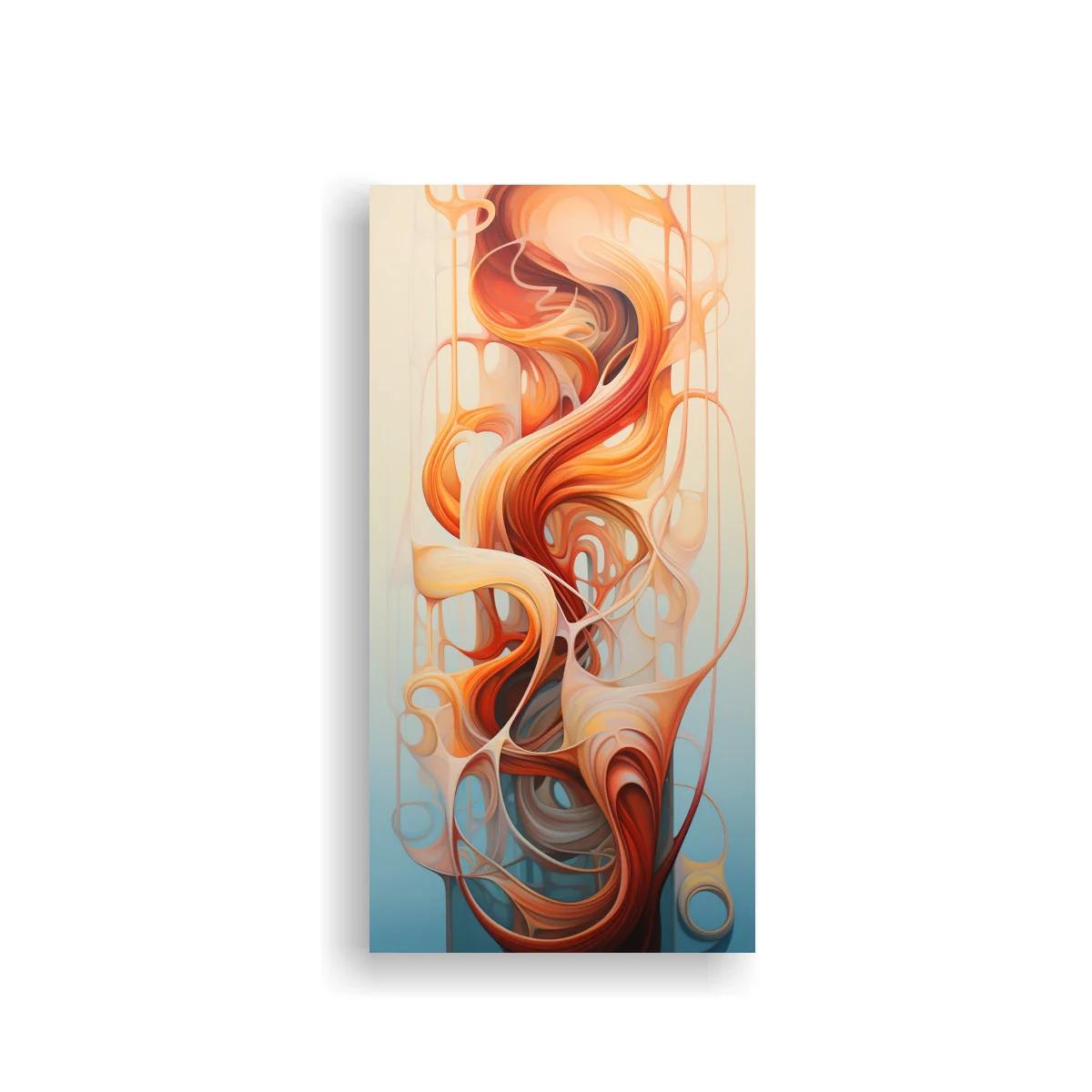 Cuadro formas fluidas abstractas con remolinos ascendentes