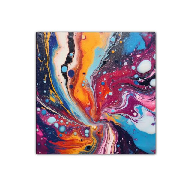 Cuadro decorativo con explosión de colores vibrantes y formas fluidas