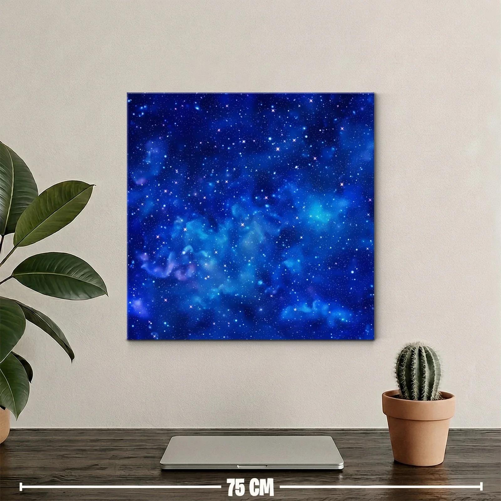 Cuadro cosmos estrellado con vibrantes tonos azules — miniatura 2