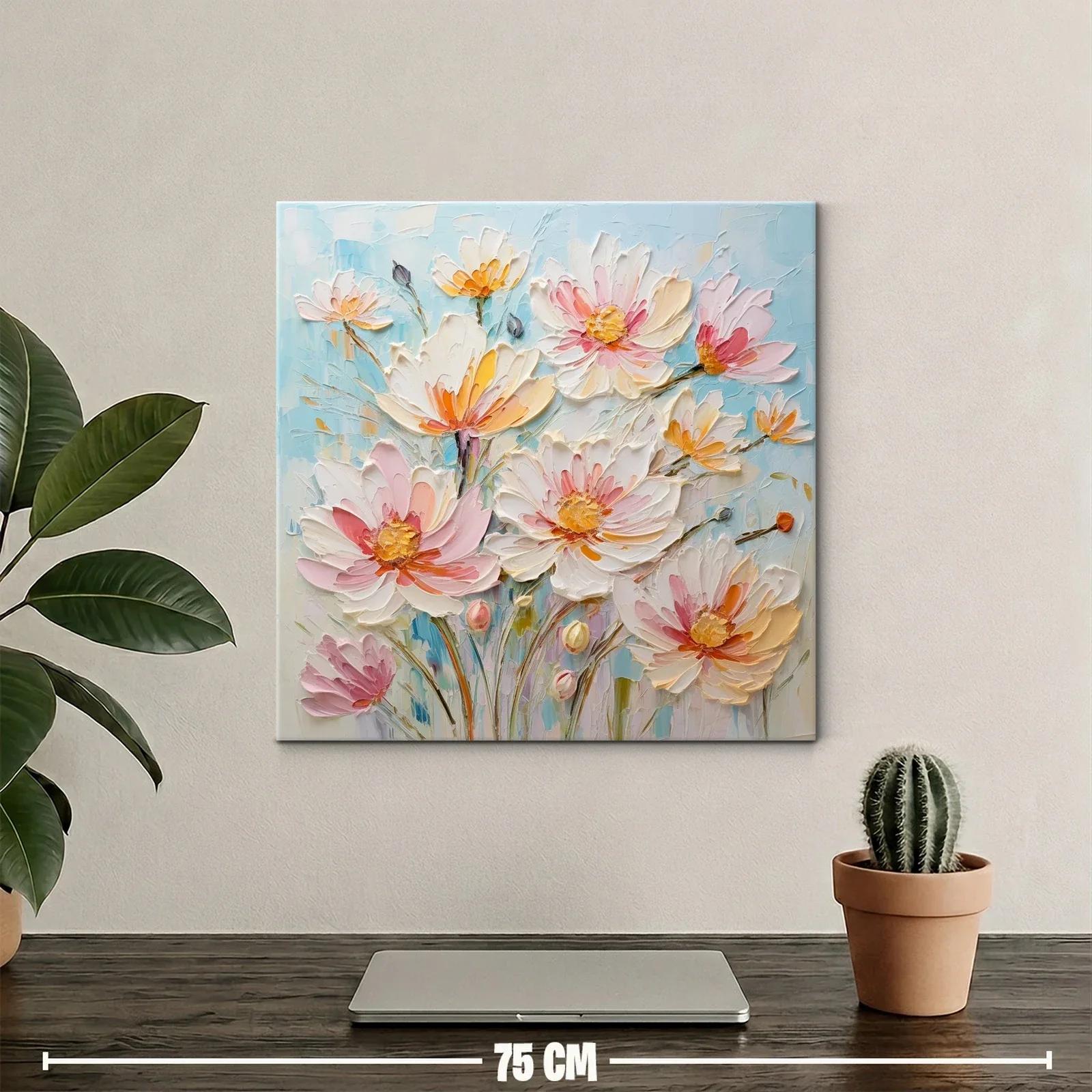 Lienzo floral con delicados tonos pastel y brillo cálido — miniatura 2