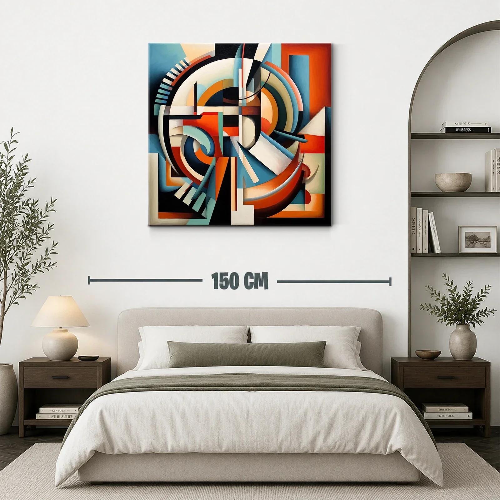Composición abstracta con formas geométricas en tonos cálidos — miniatura 3