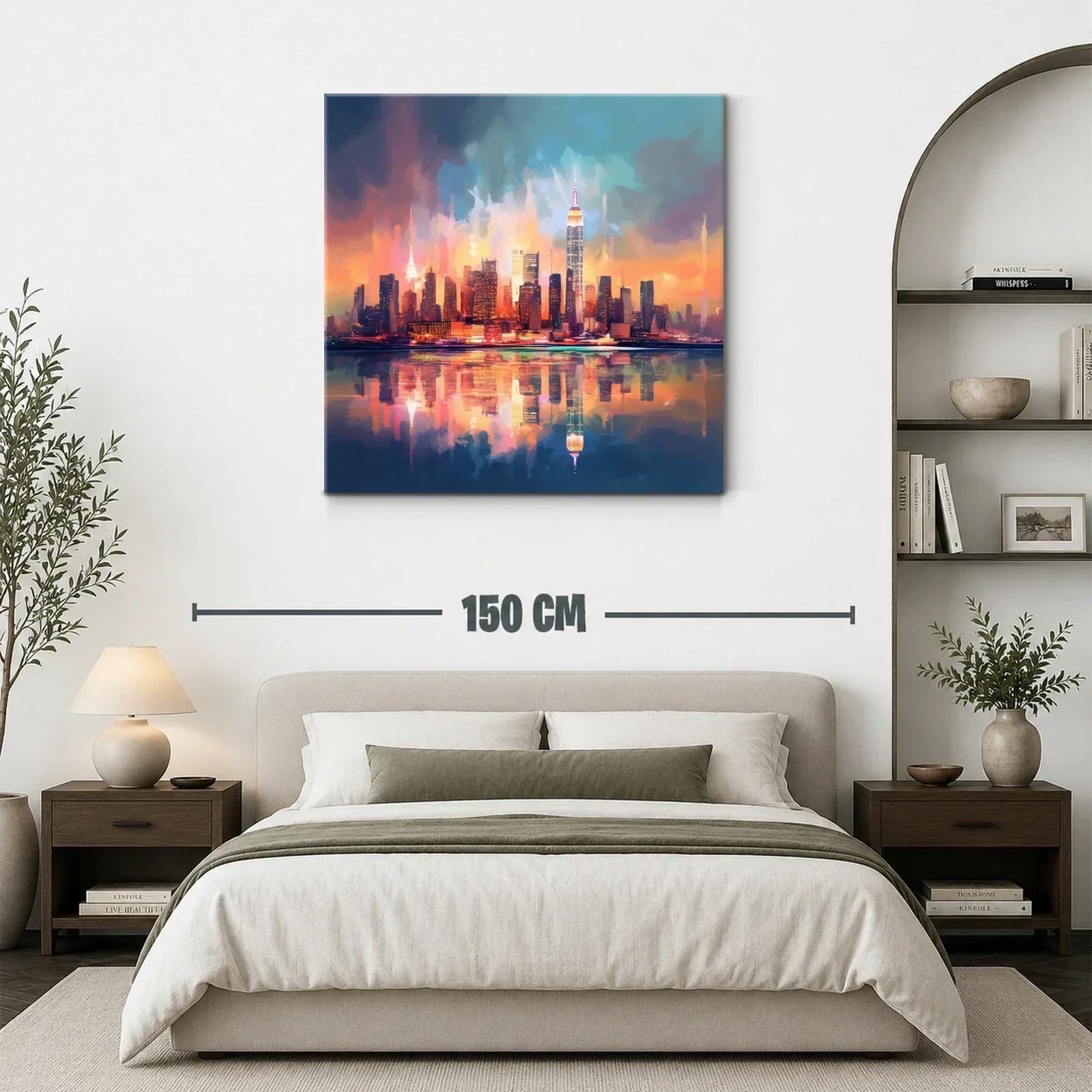Atardecer vibrante en skyline urbano con reflejos vivos — miniatura 3