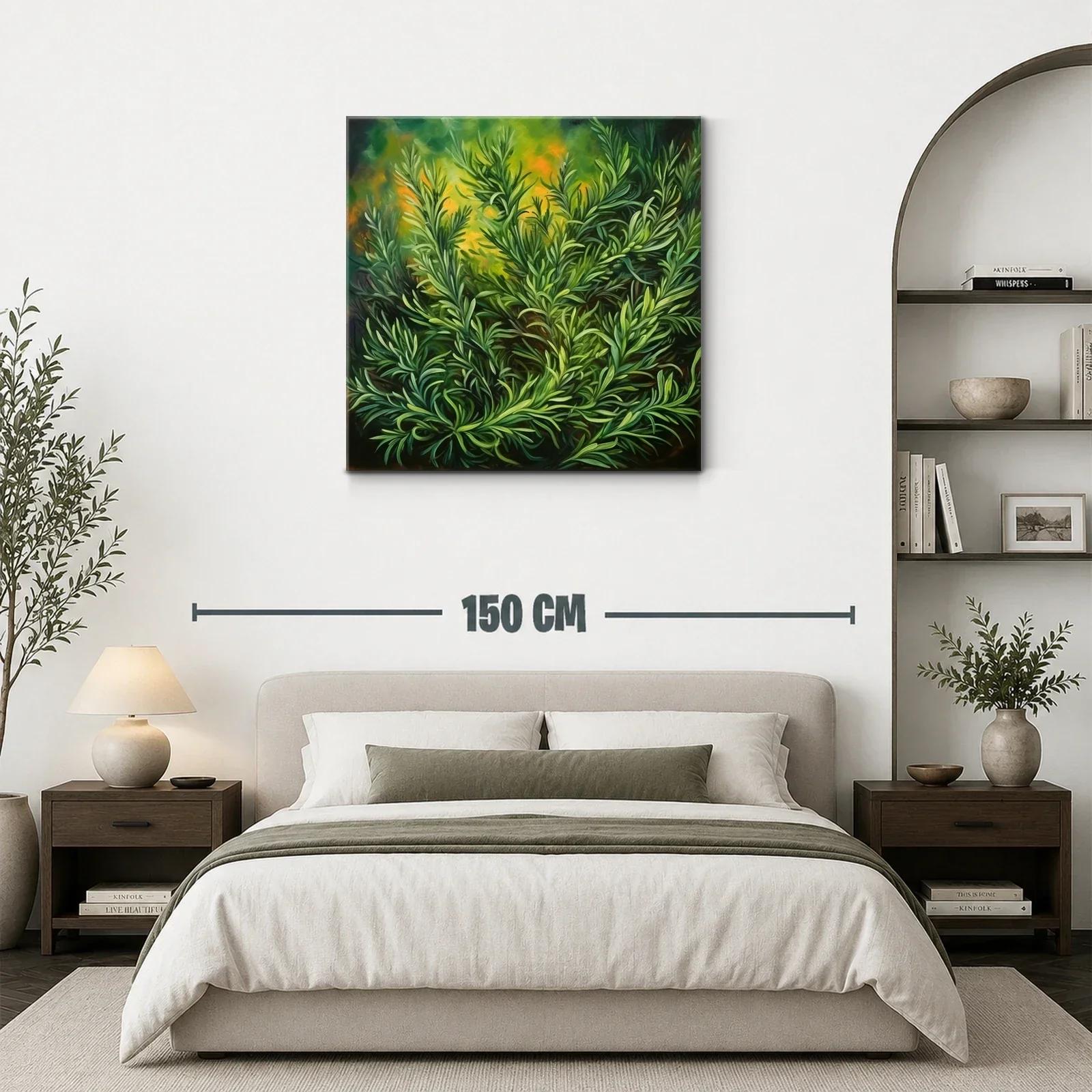 Cuadro Vegetal con Follaje Verde y Tonos Cálidos — miniatura 3