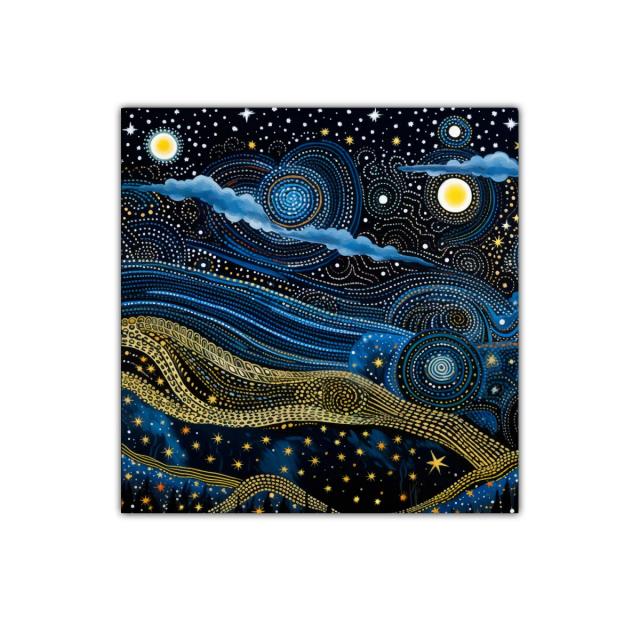 Cuadro decorativo paisaje estelar con cielo y estrellas