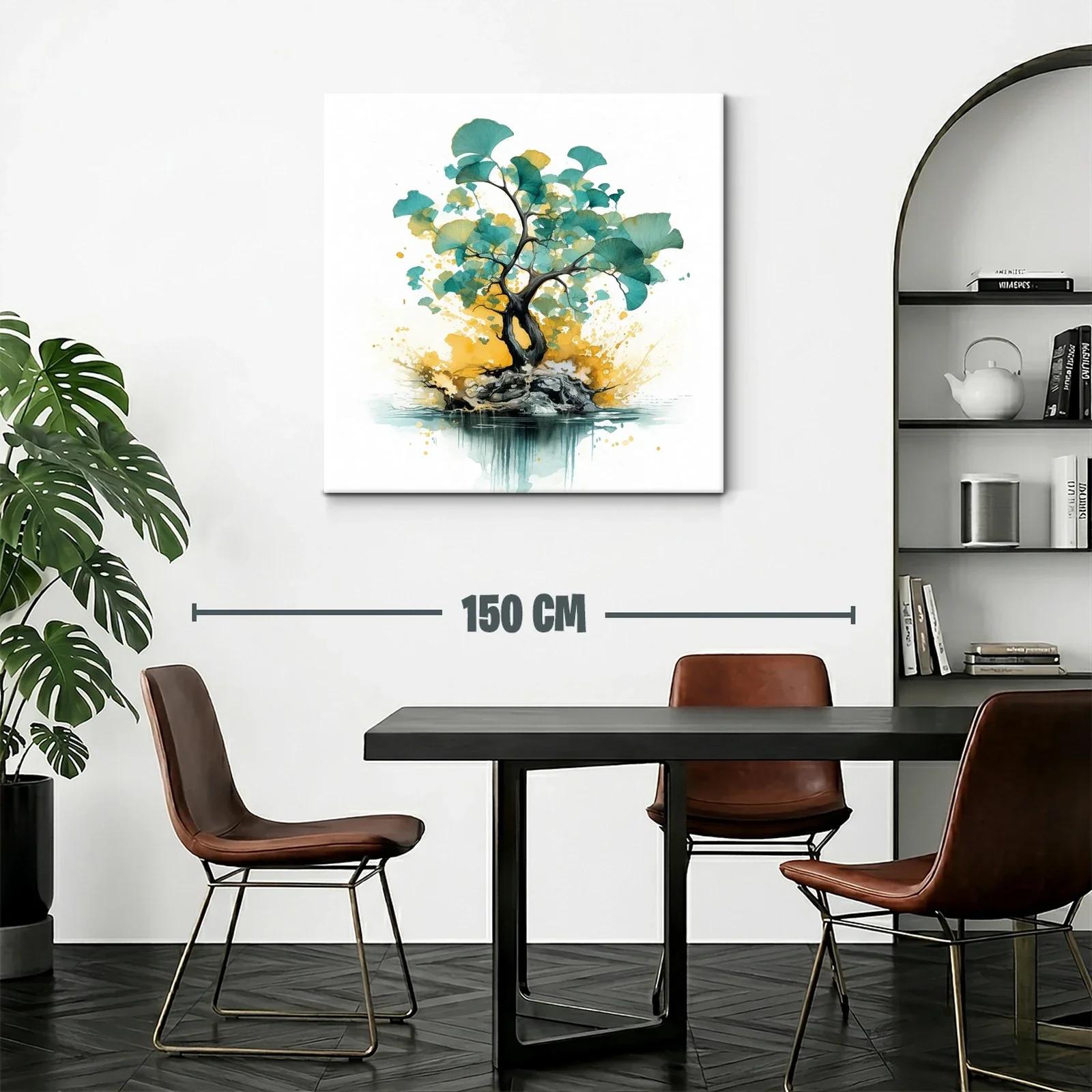Árbol abstracto con hojas en tonos azules y amarillos — miniatura 2