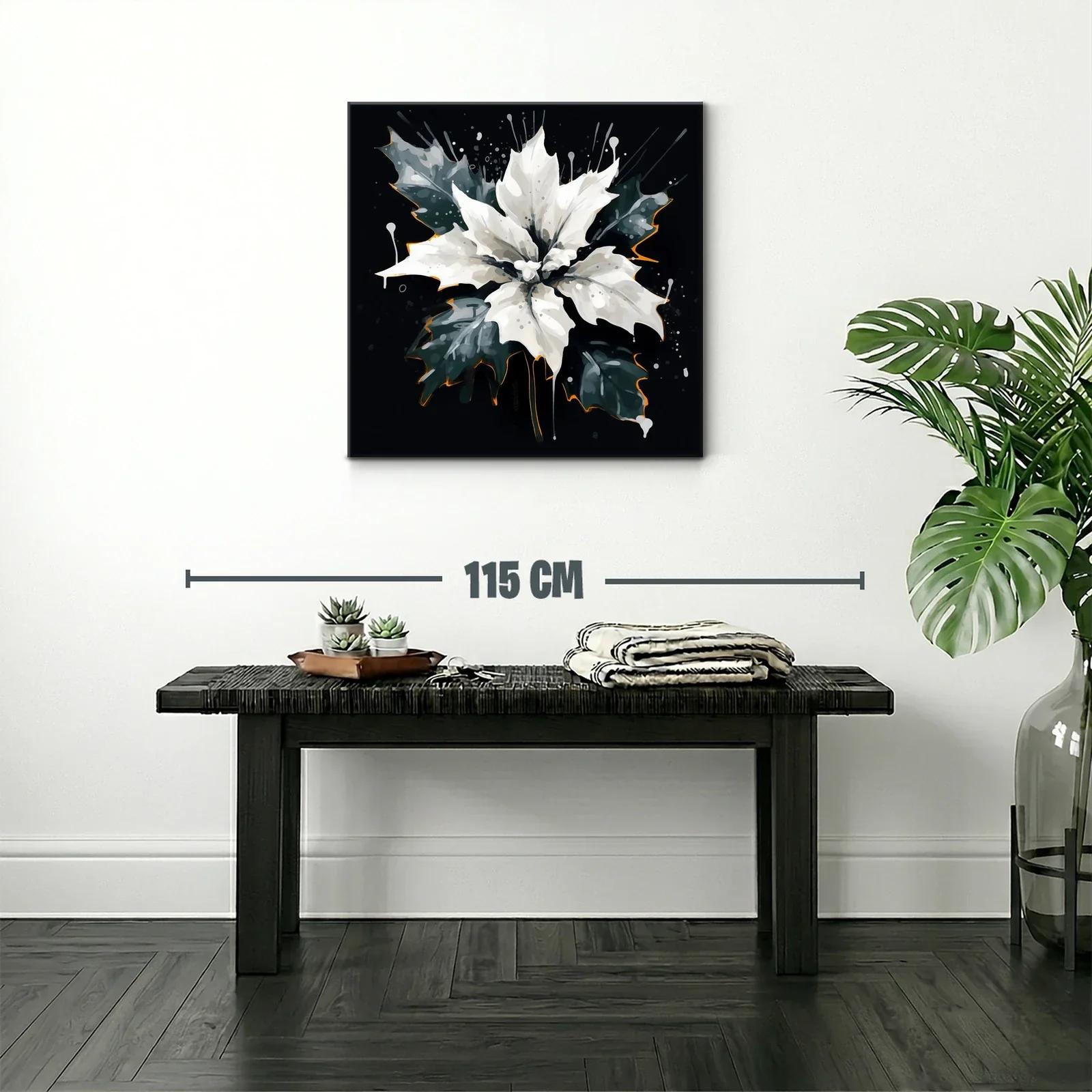 Flor blanca sobre fondo oscuro con detalles vibrantes — miniatura 2