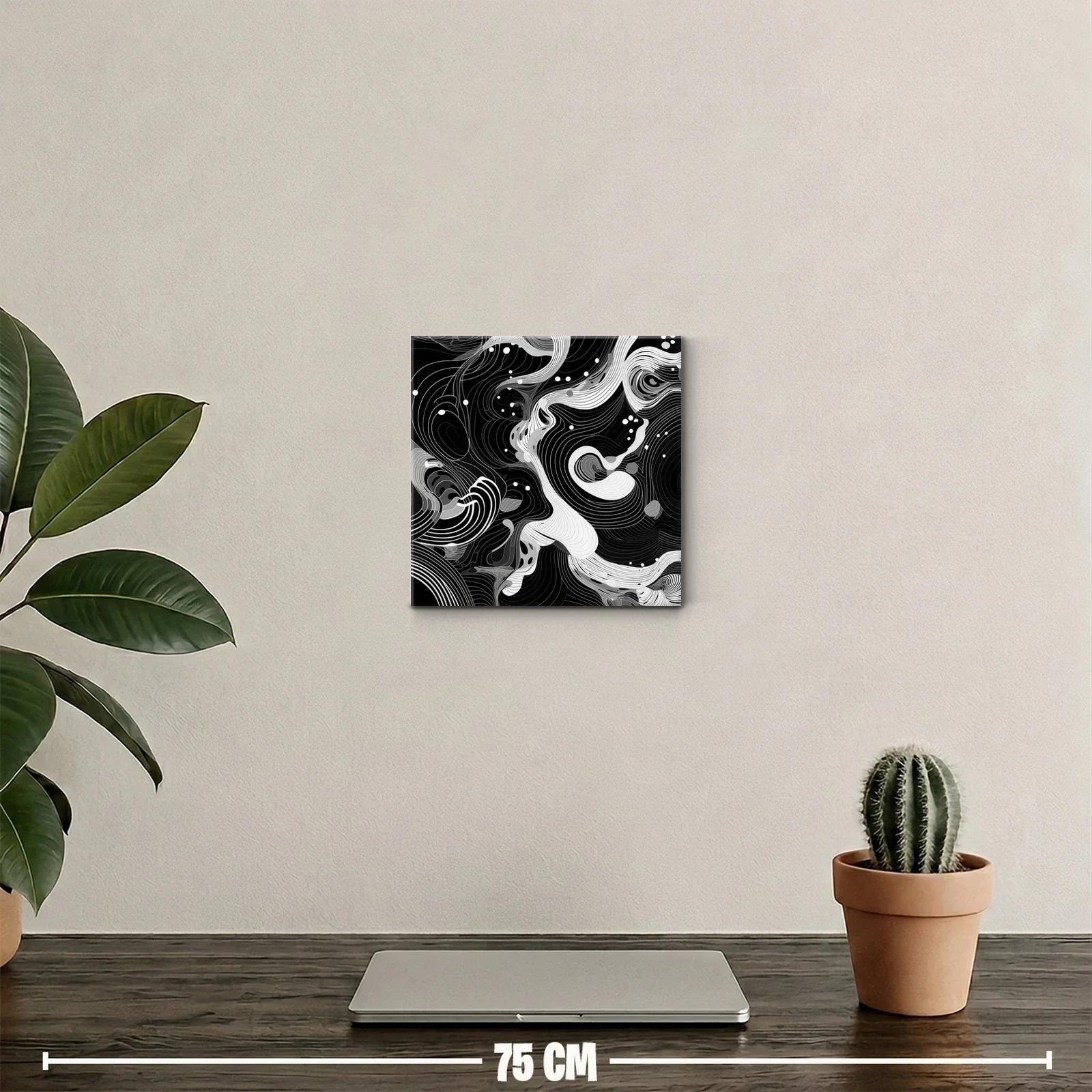 Composición abstracta en blanco y negro dinámica y sofisticada — miniatura 2
