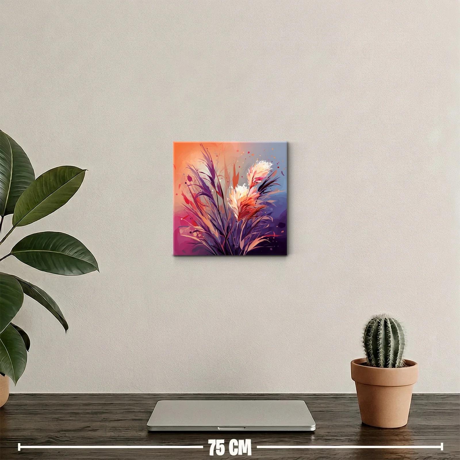 Composición abstracta de flores en tonos cálidos y fríos — miniatura 2