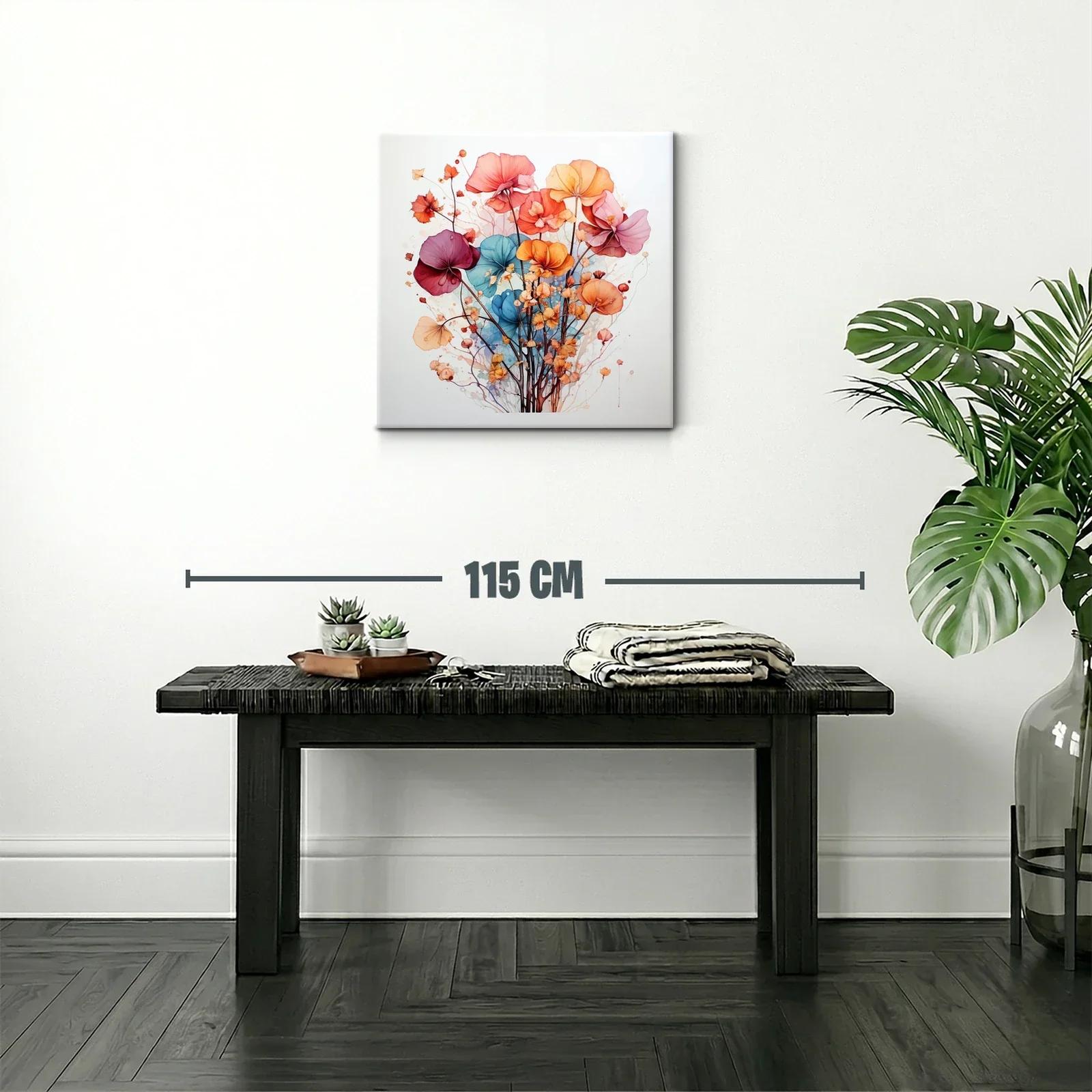 Cuadro con ramo de flores vibrantes y delicadas — miniatura 2