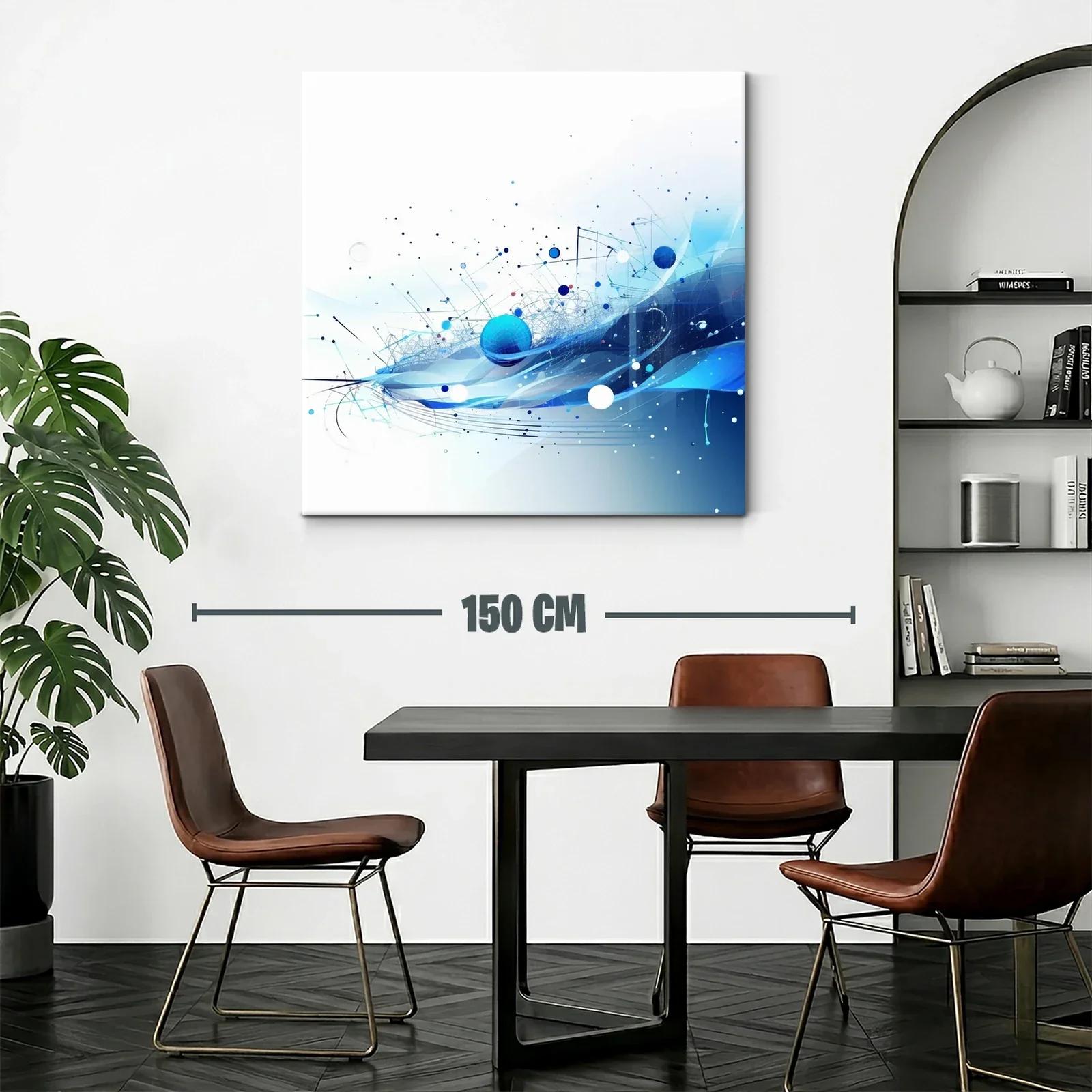 Composición abstracta en tonos azul y blanco dinámicos — miniatura 2