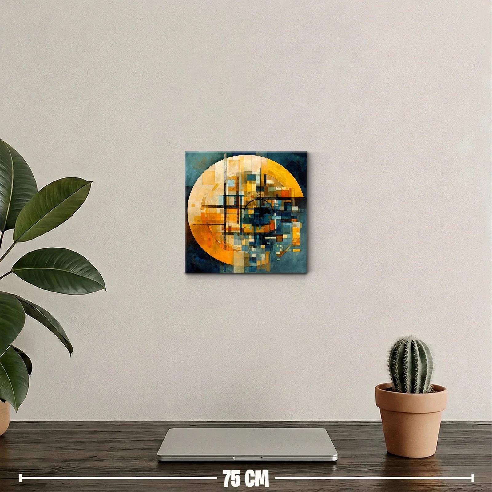 Composición geométrica con tonos cálidos y fríos contrastantes — miniatura 2